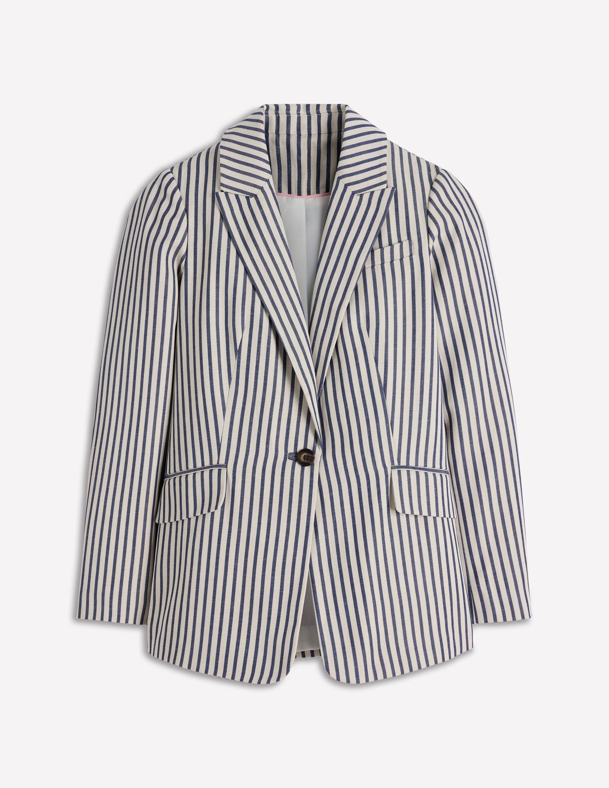 Woodbridge Relaxed Blazer-Blue and Ivory Stripe - Image 7