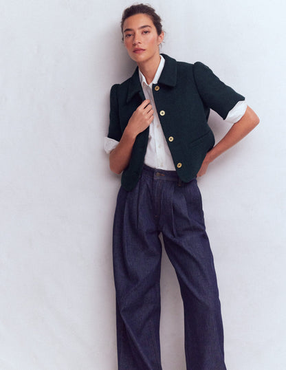 Short Sleeve Textured Jacket-Navy-4