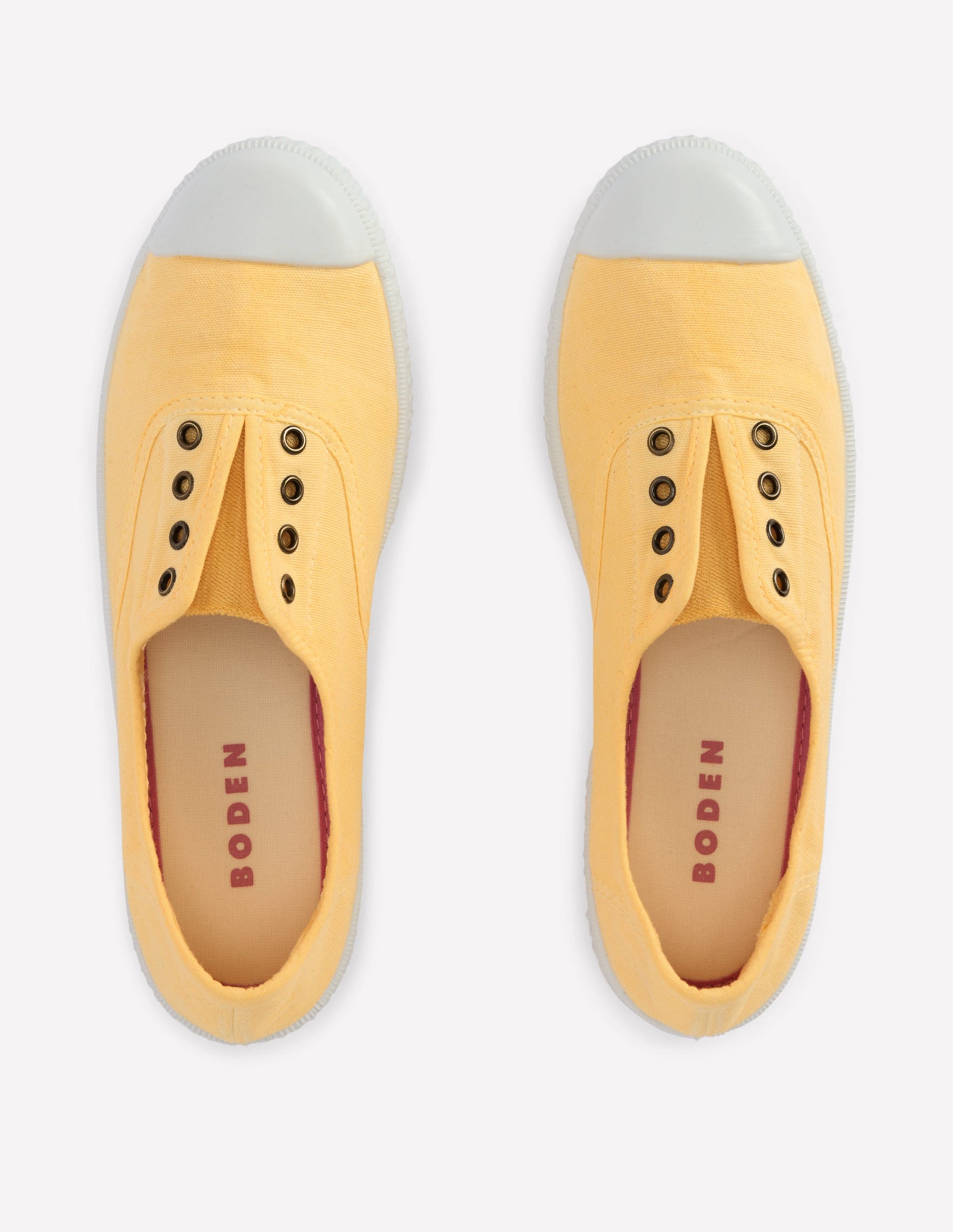 Laceless Canvas Plimsoll-Buttercream-5