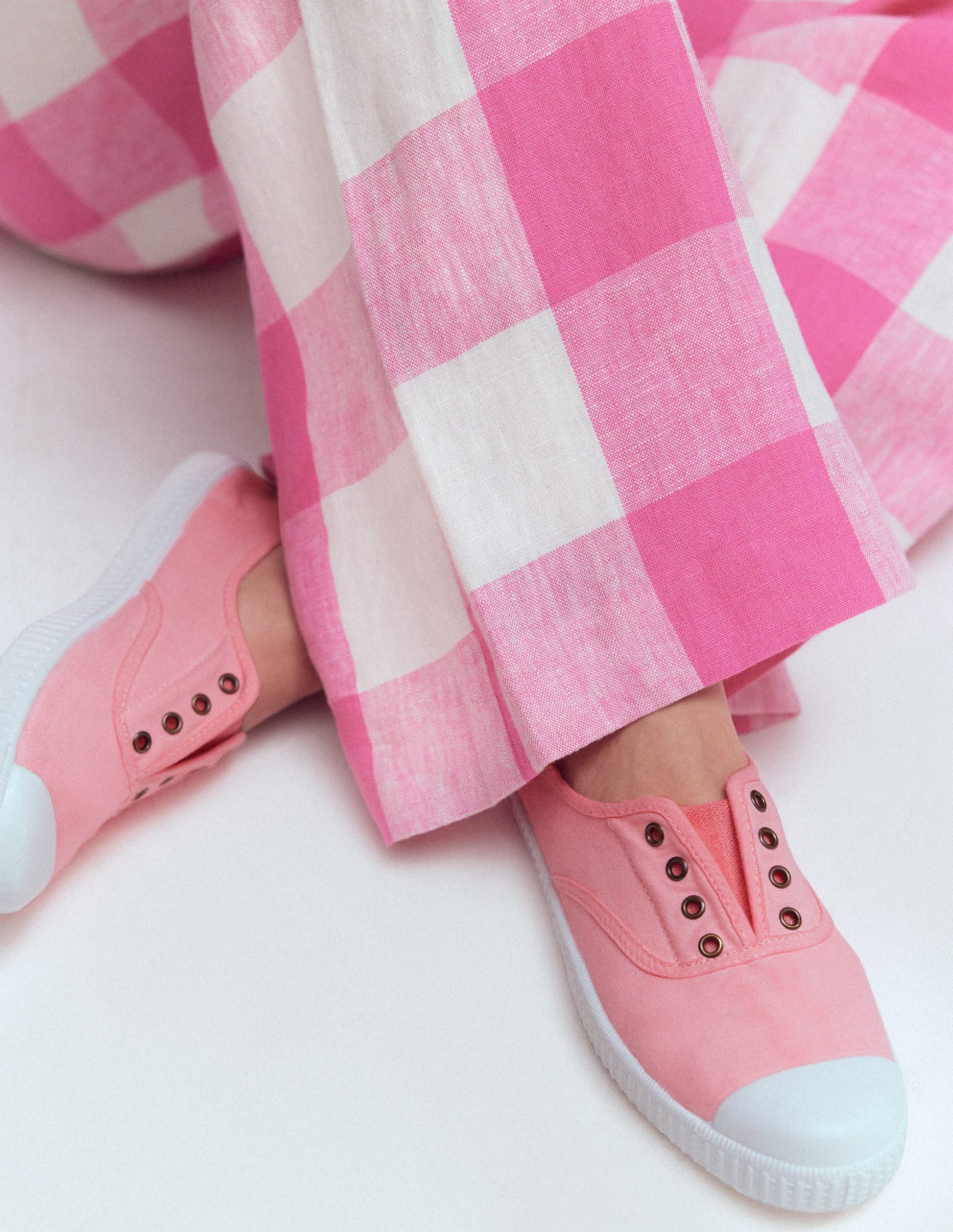 Laceless Canvas Plimsoll-Spring Blossom Pink-2