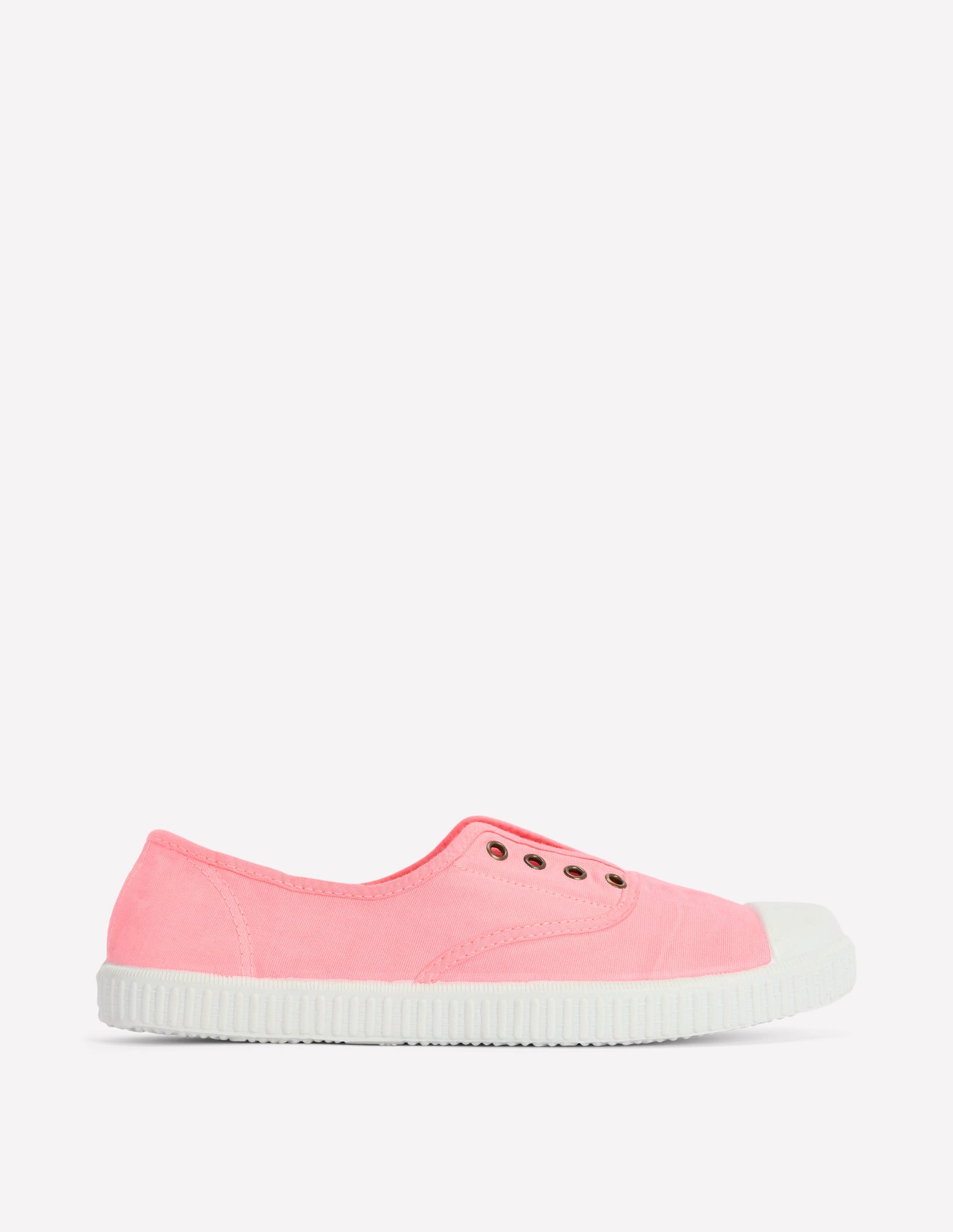 Laceless Canvas Plimsoll-Spring Blossom Pink-1