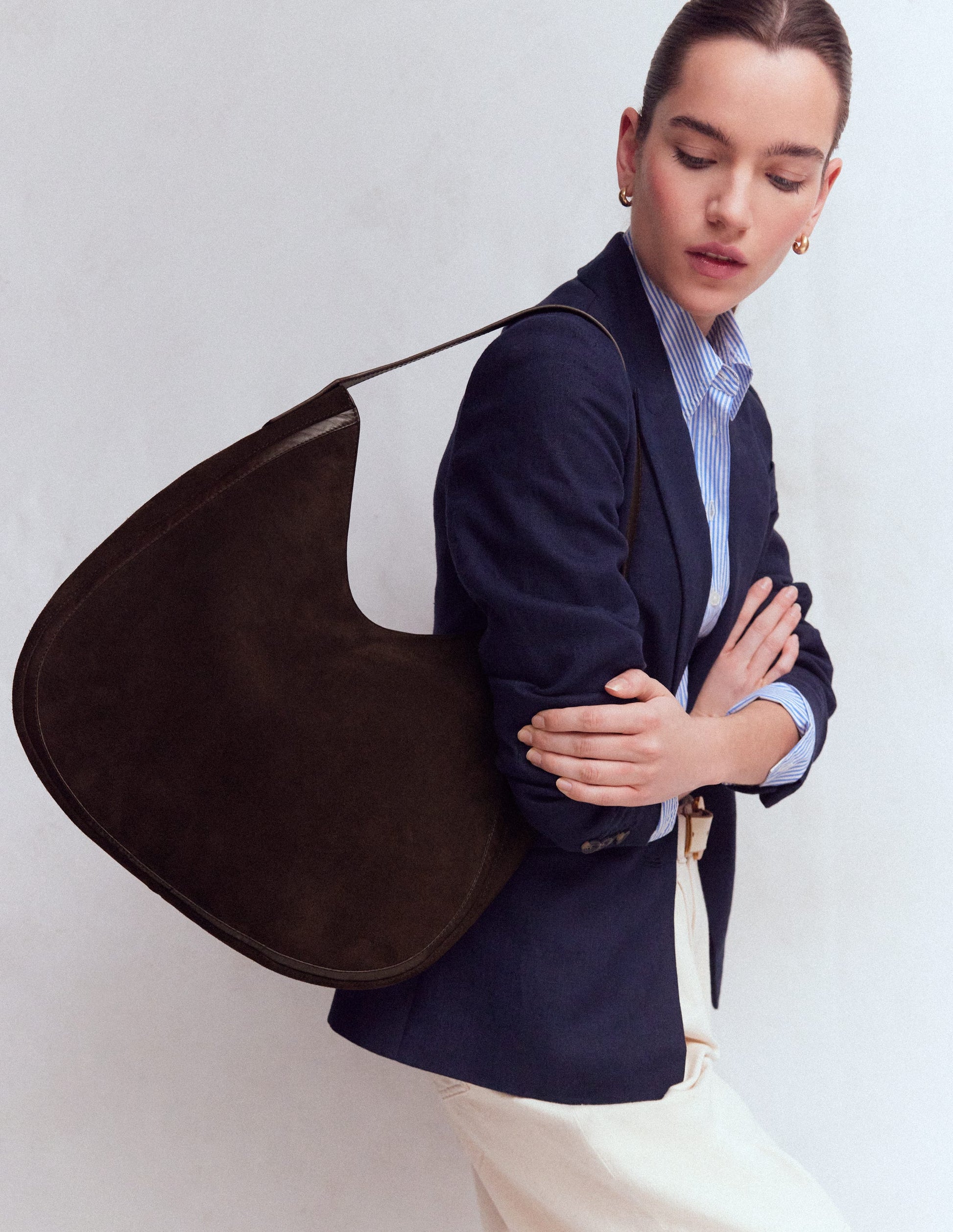 Suede Hobo Bag-Bitter Chocolate-2