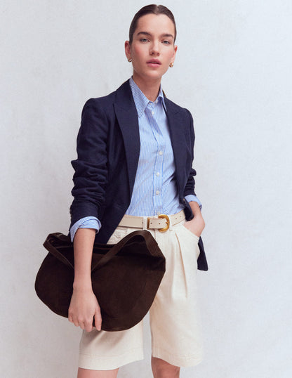 Suede Hobo Bag-Bitter Chocolate-1