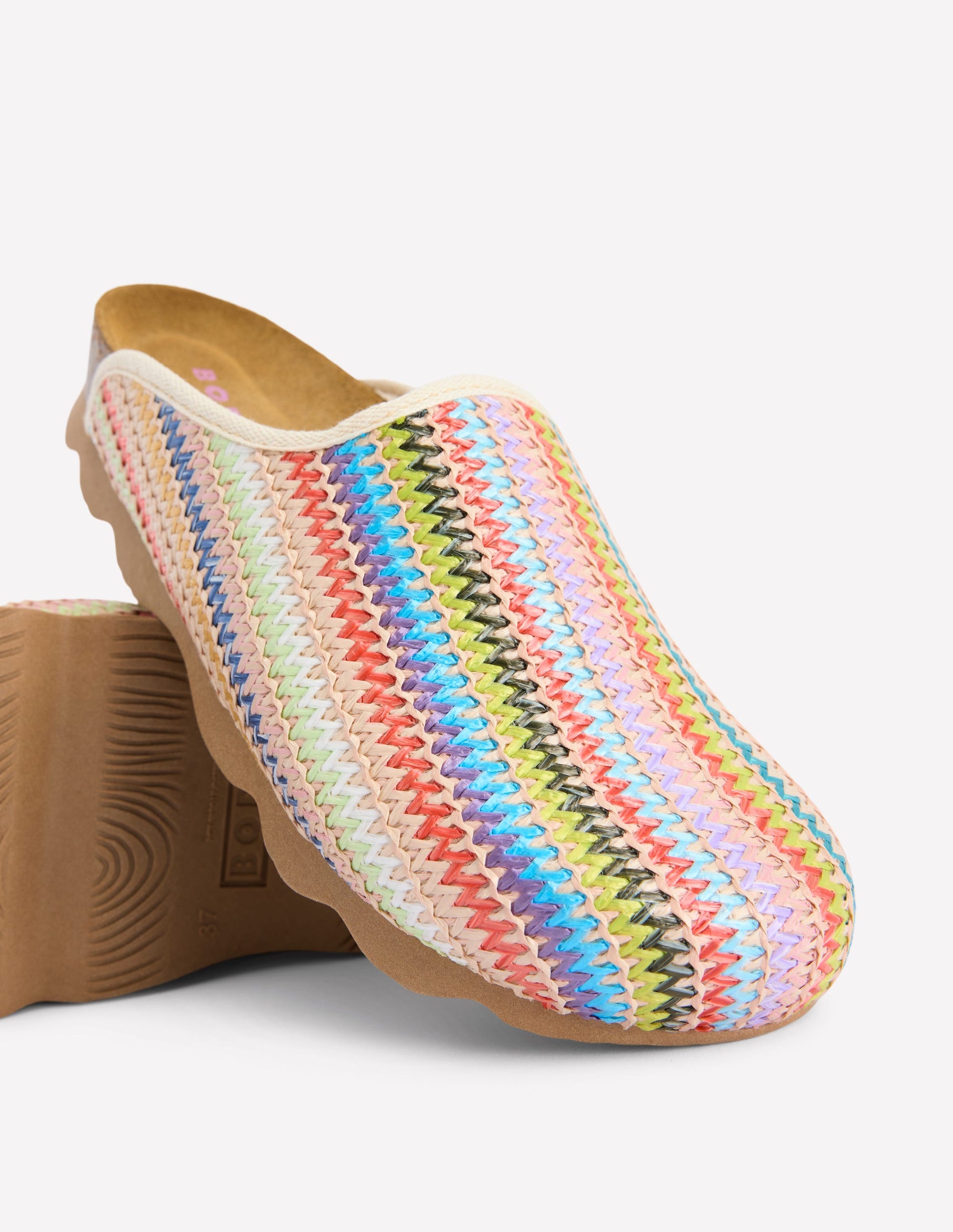 Lyla Colour Block Clogs-Multi Weave-4