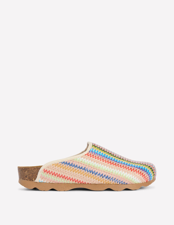 Lyla Colour Block Clogs-Multi Weave