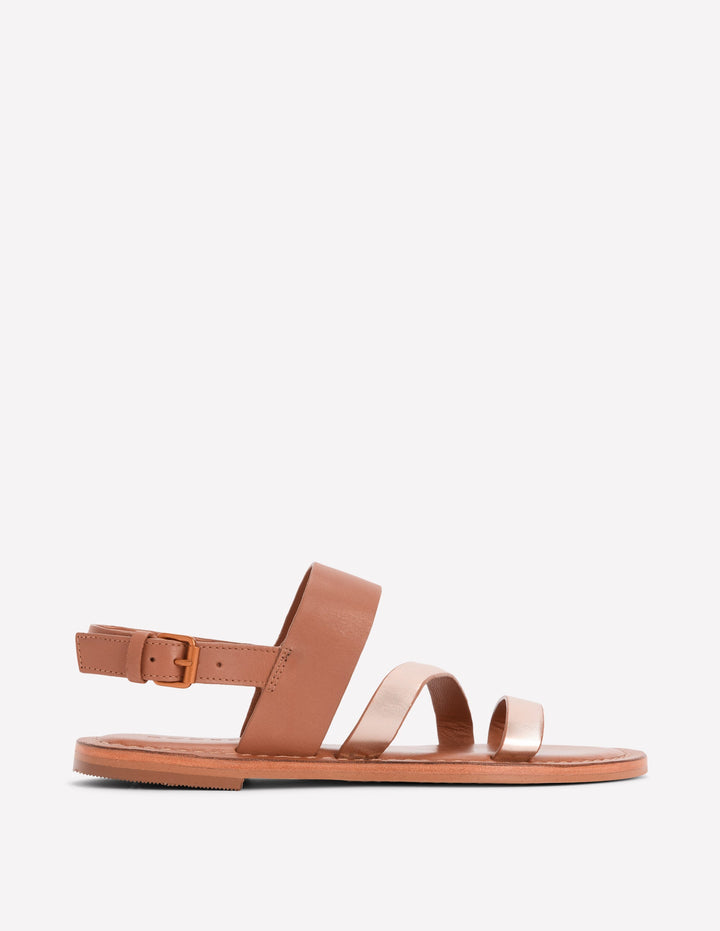 Asymmetric Sandal-Tan/Gold