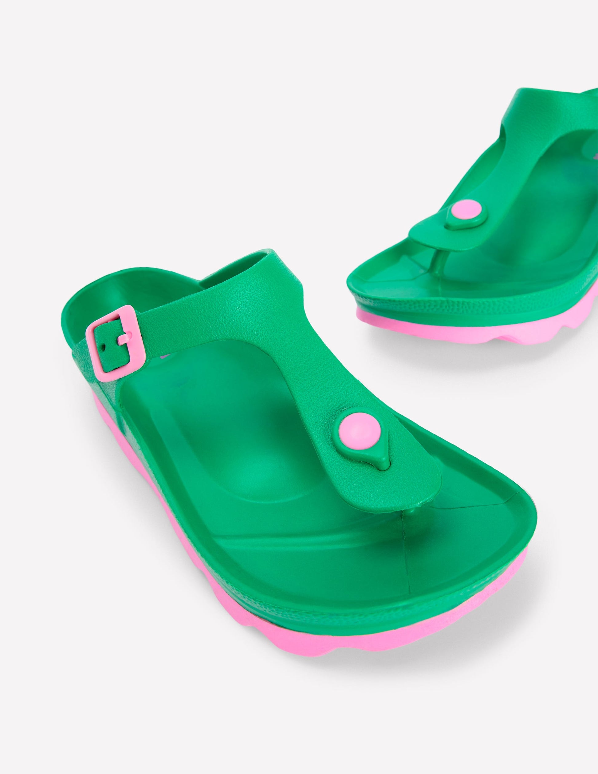 Lyla Toe Post Sandals-Green/Pink-4