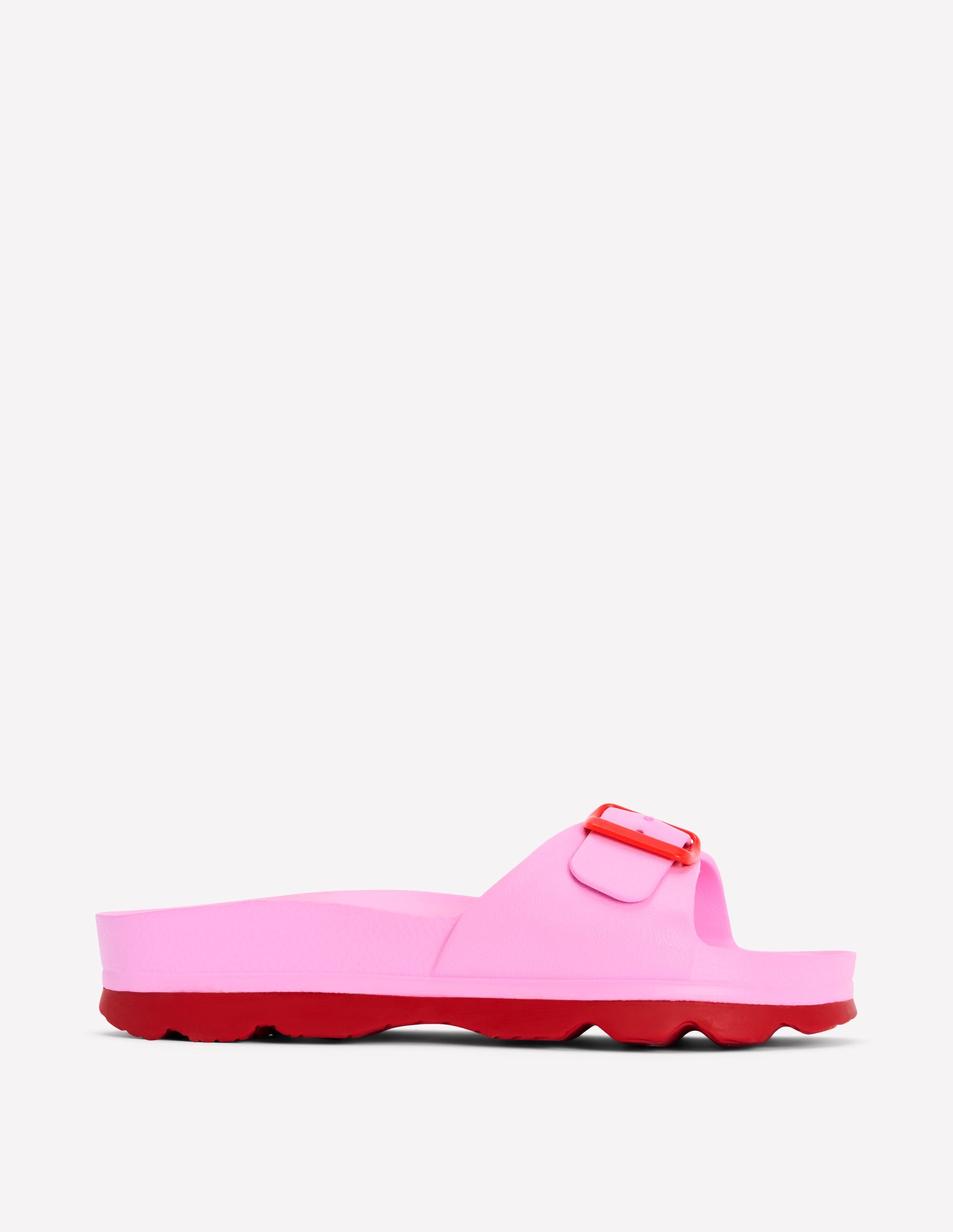 Lyla Single Buckle Sliders-Pink/Red - Image 2