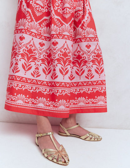 Caged Flat Sandal-Gold-2