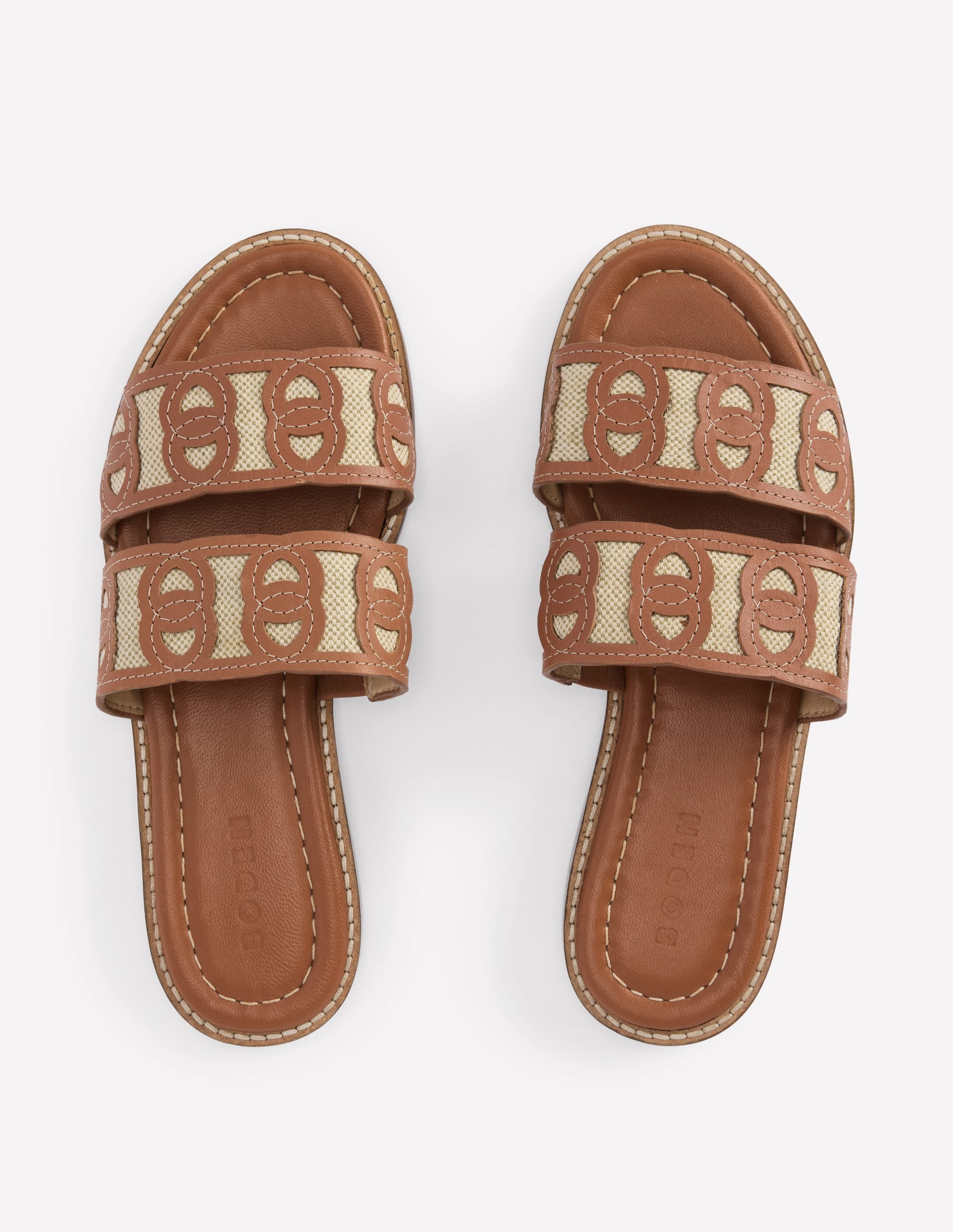 Interlocked Flat Sandal-Tan - Image 5