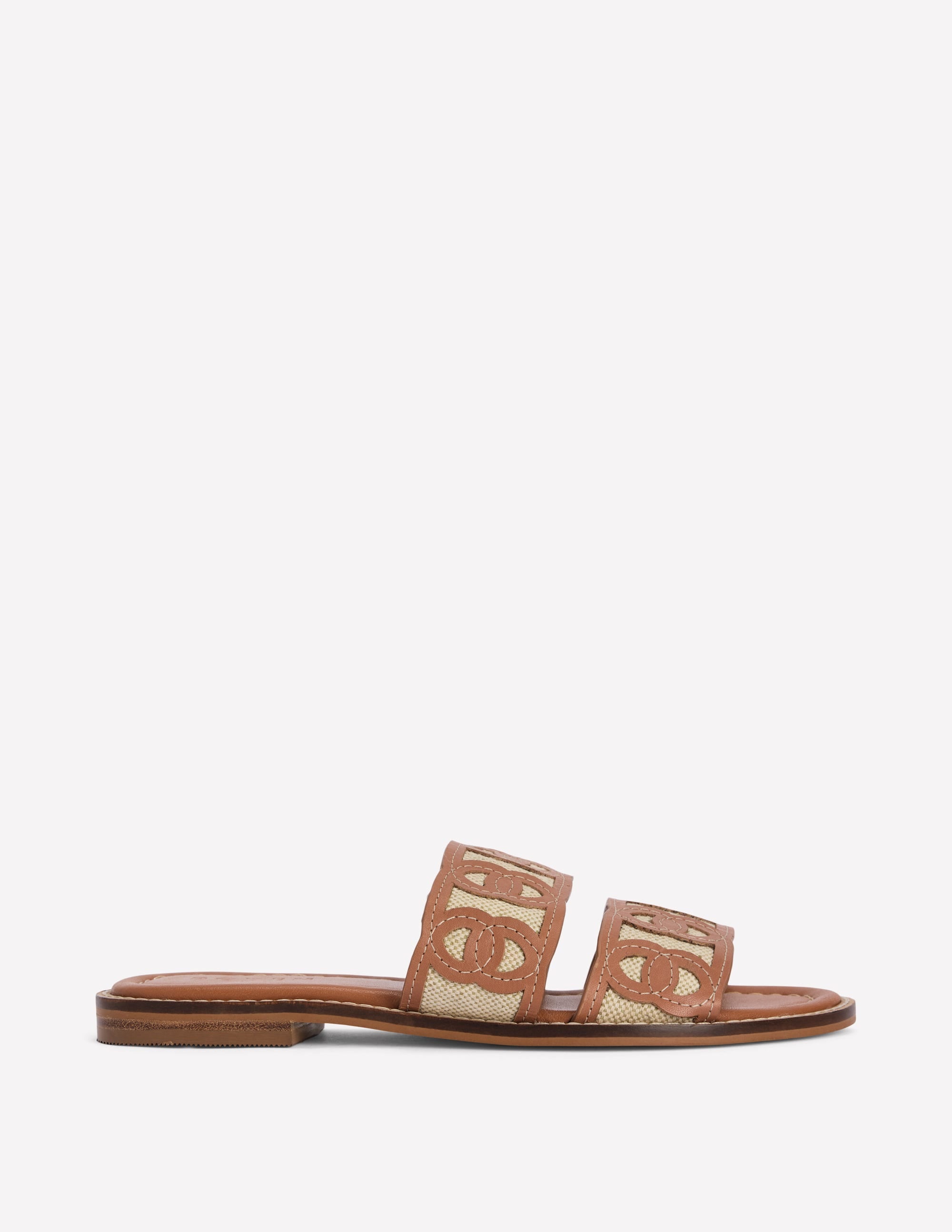 Interlocked Flat Sandal-Tan - Image 1