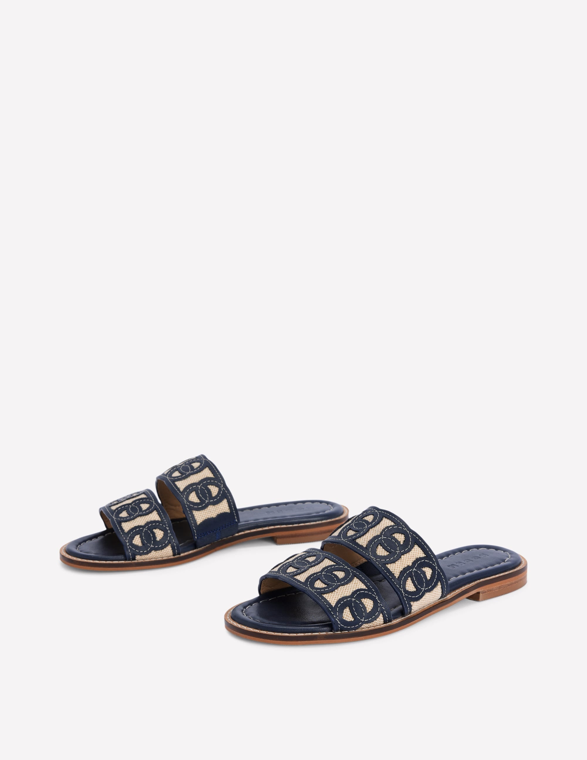 Interlocked Flat Sandal-Navy - Image 4