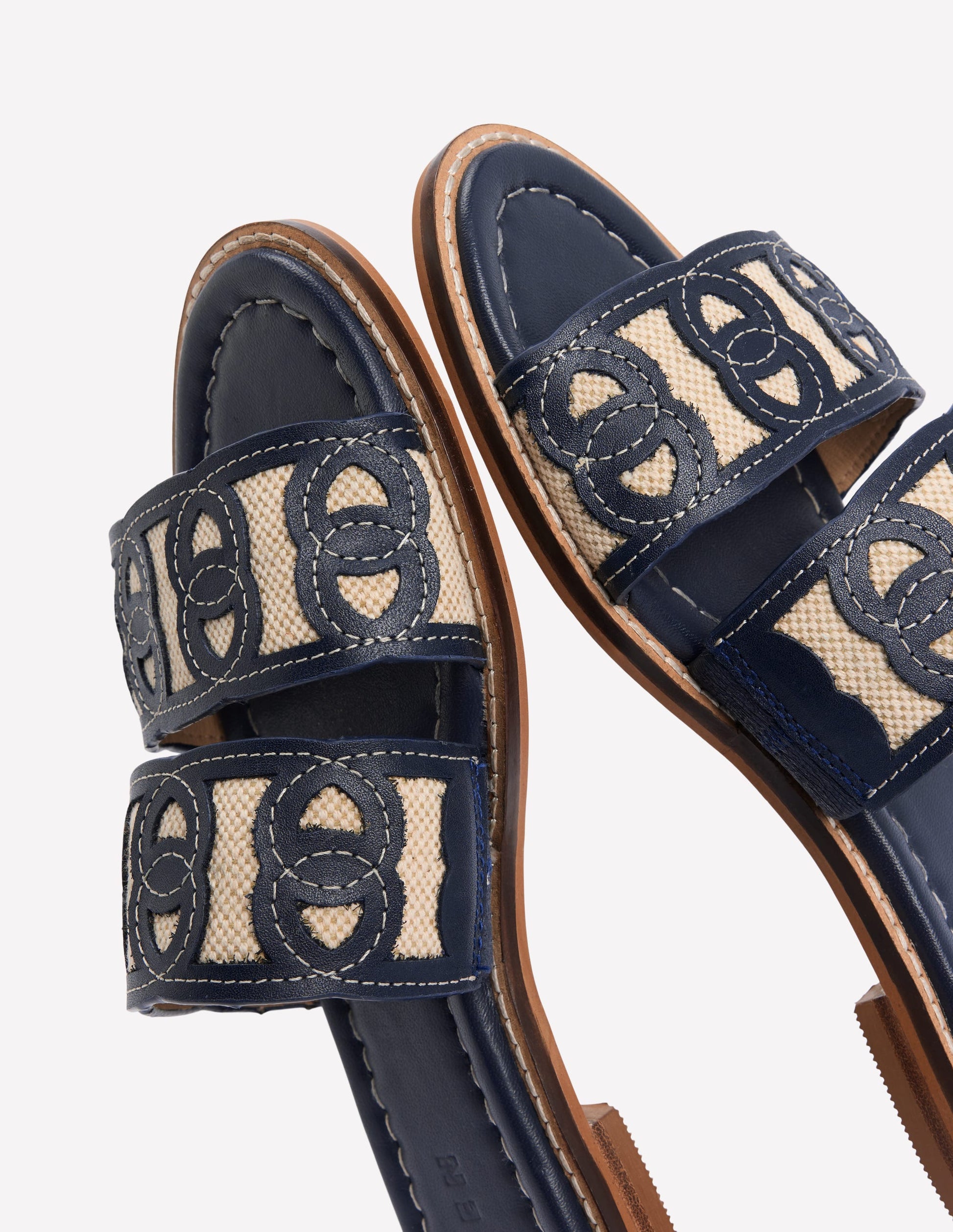 Interlocked Flat Sandal-Navy | Boden UK