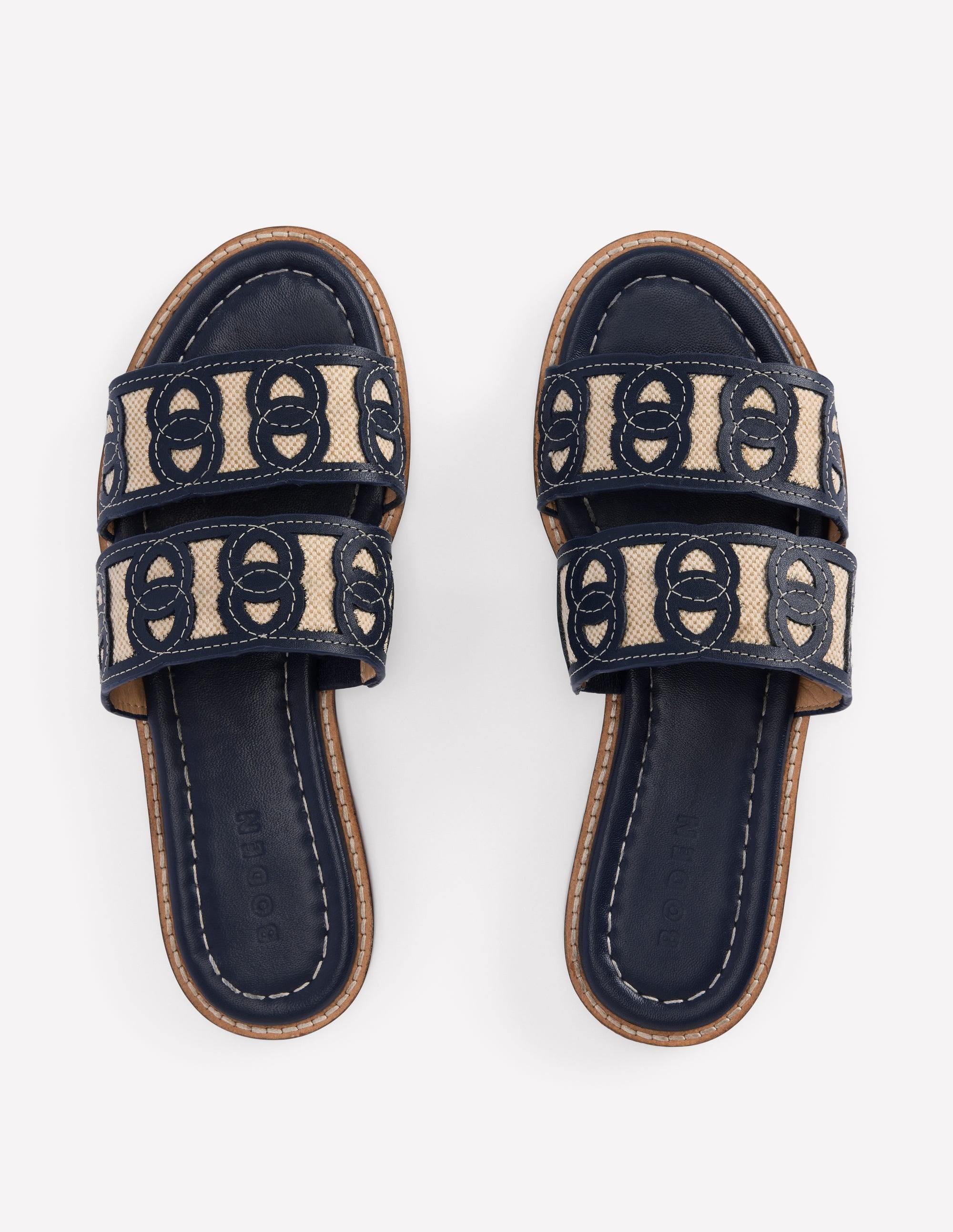 Interlocked Flat Sandal-Navy - Image 6