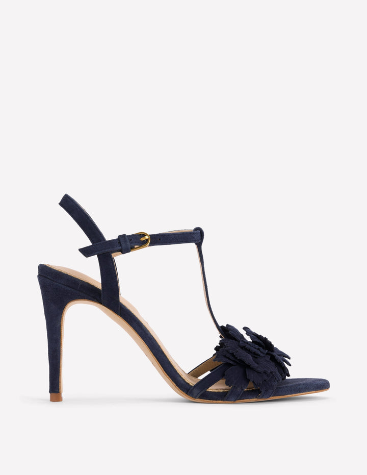 Flower Sandals-Navy