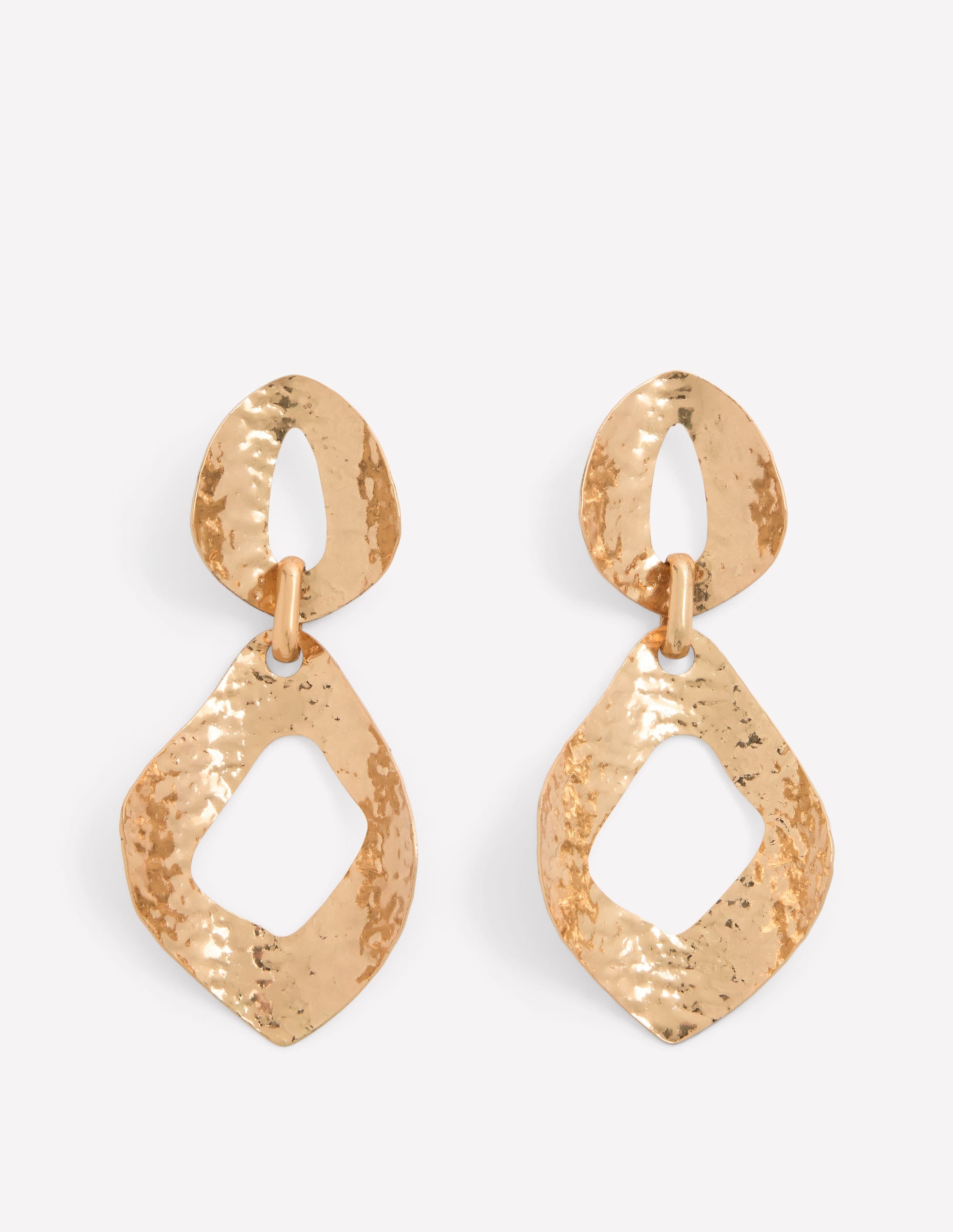 Hammered Double Earrings-Gold Colour - Image 1