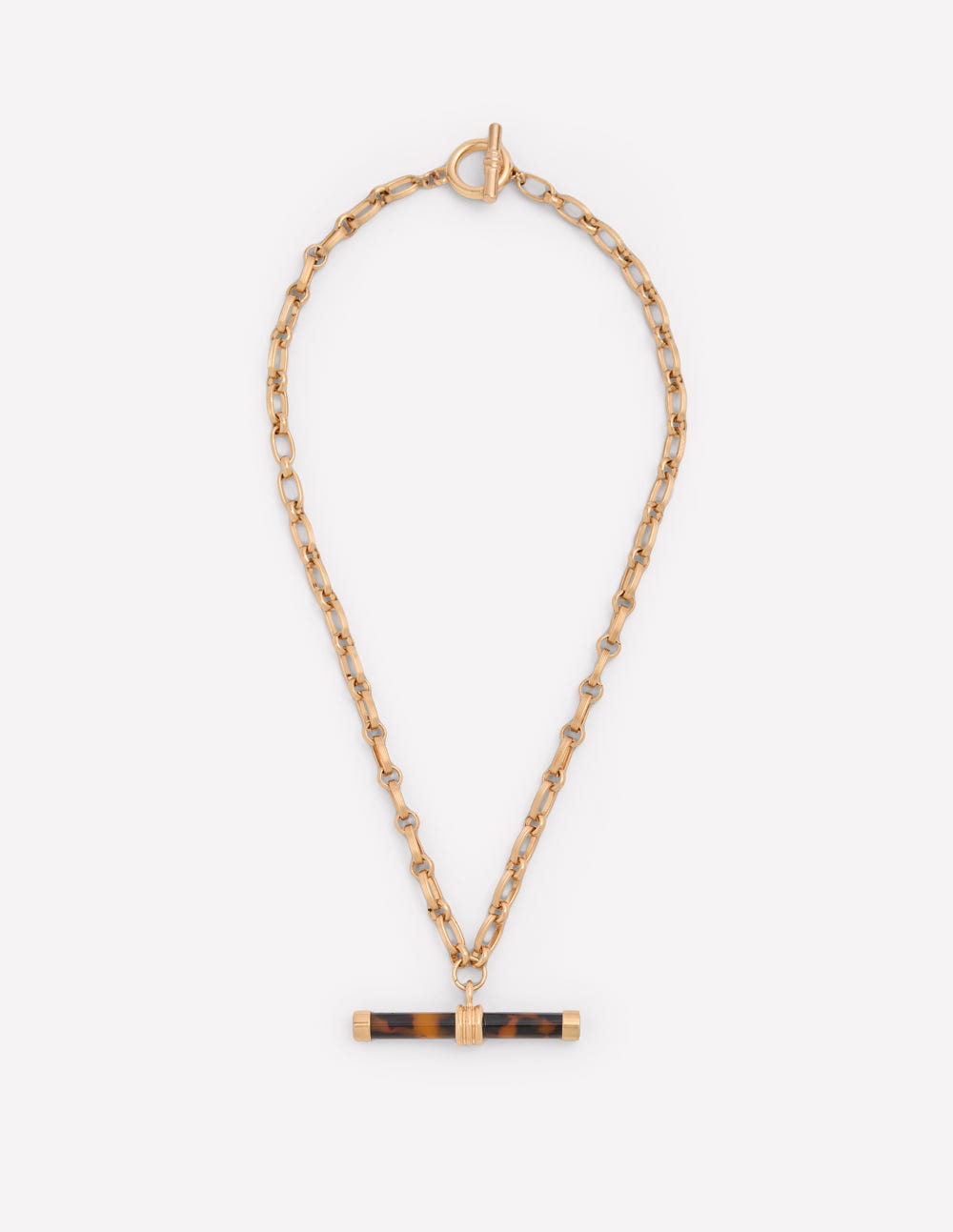 Resin Interest T-bar Necklace-Classic Tort-1