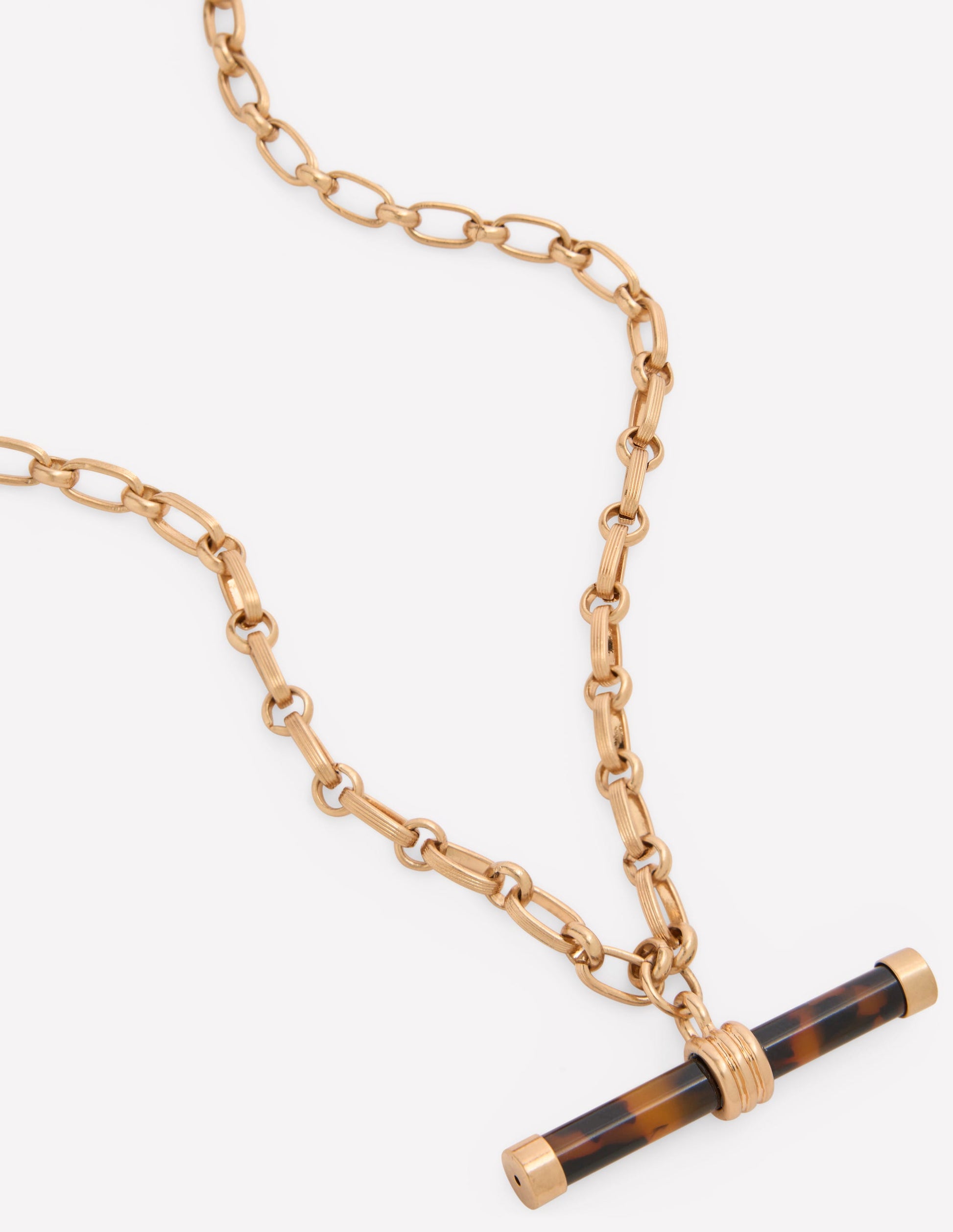 Resin Interest T-bar Necklace-Classic Tort-4