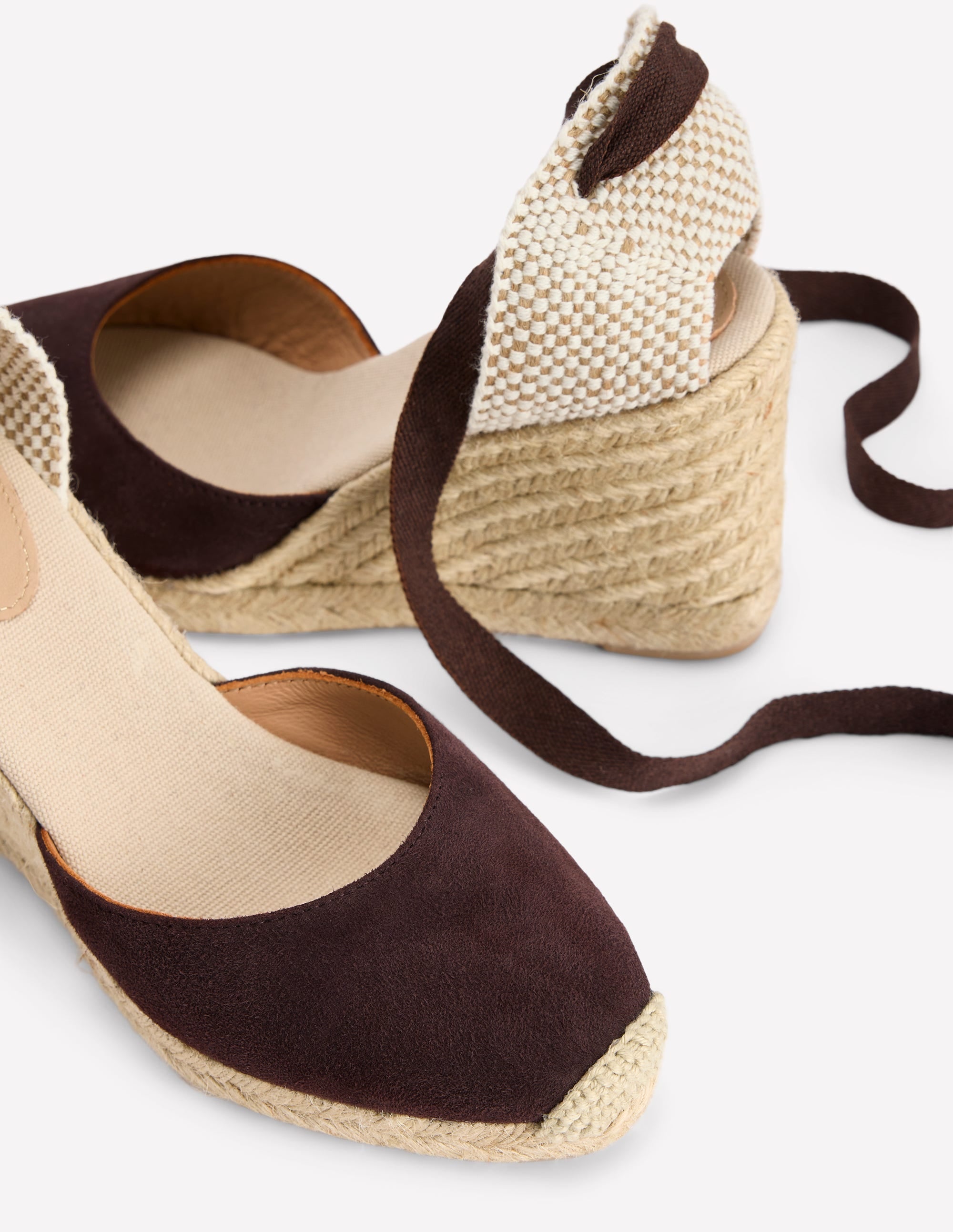Cassie High Wedge Espadrilles-Bitter Chocolate - Image 4