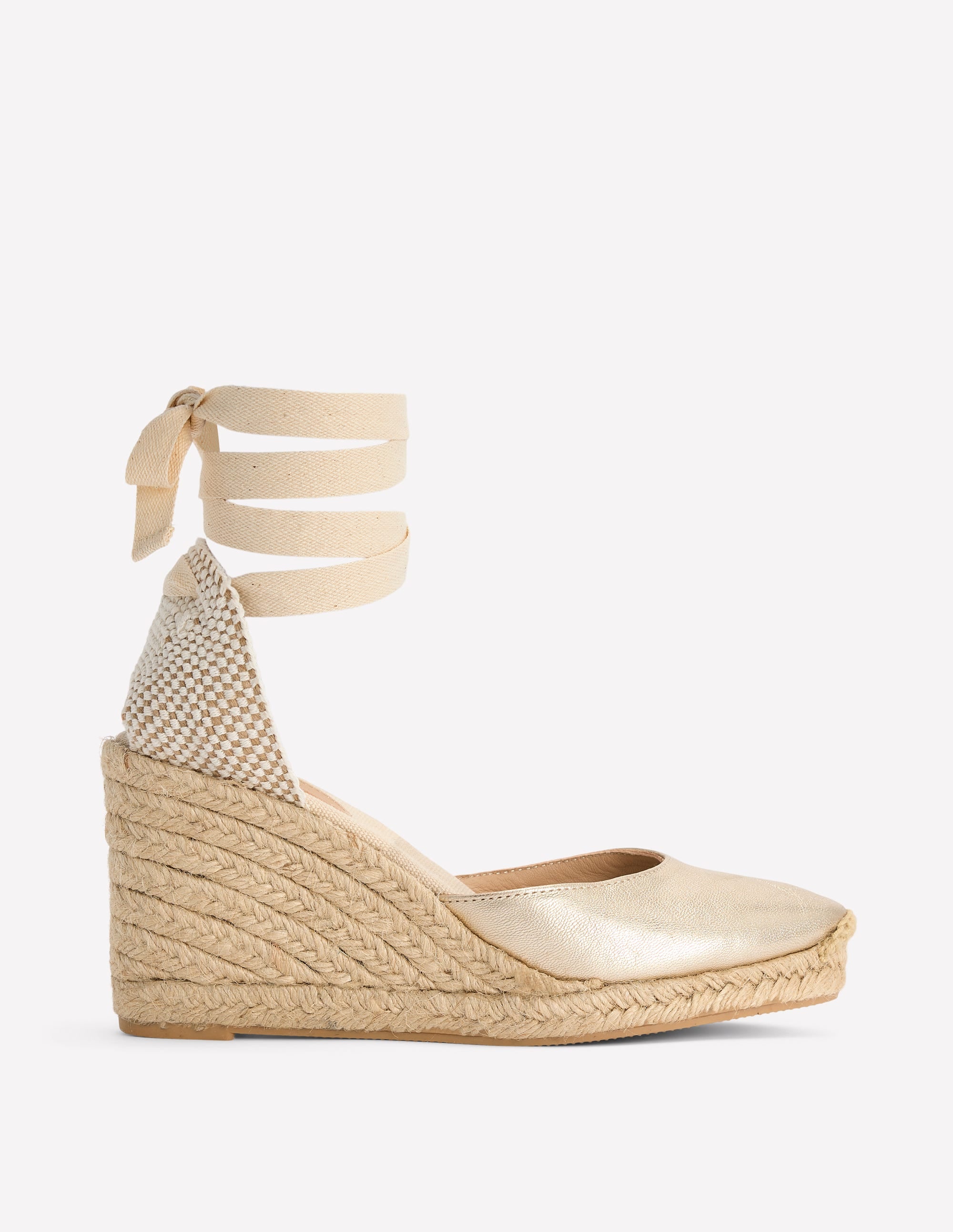 Cassie High Wedge Espadrilles-Gold - Image 1