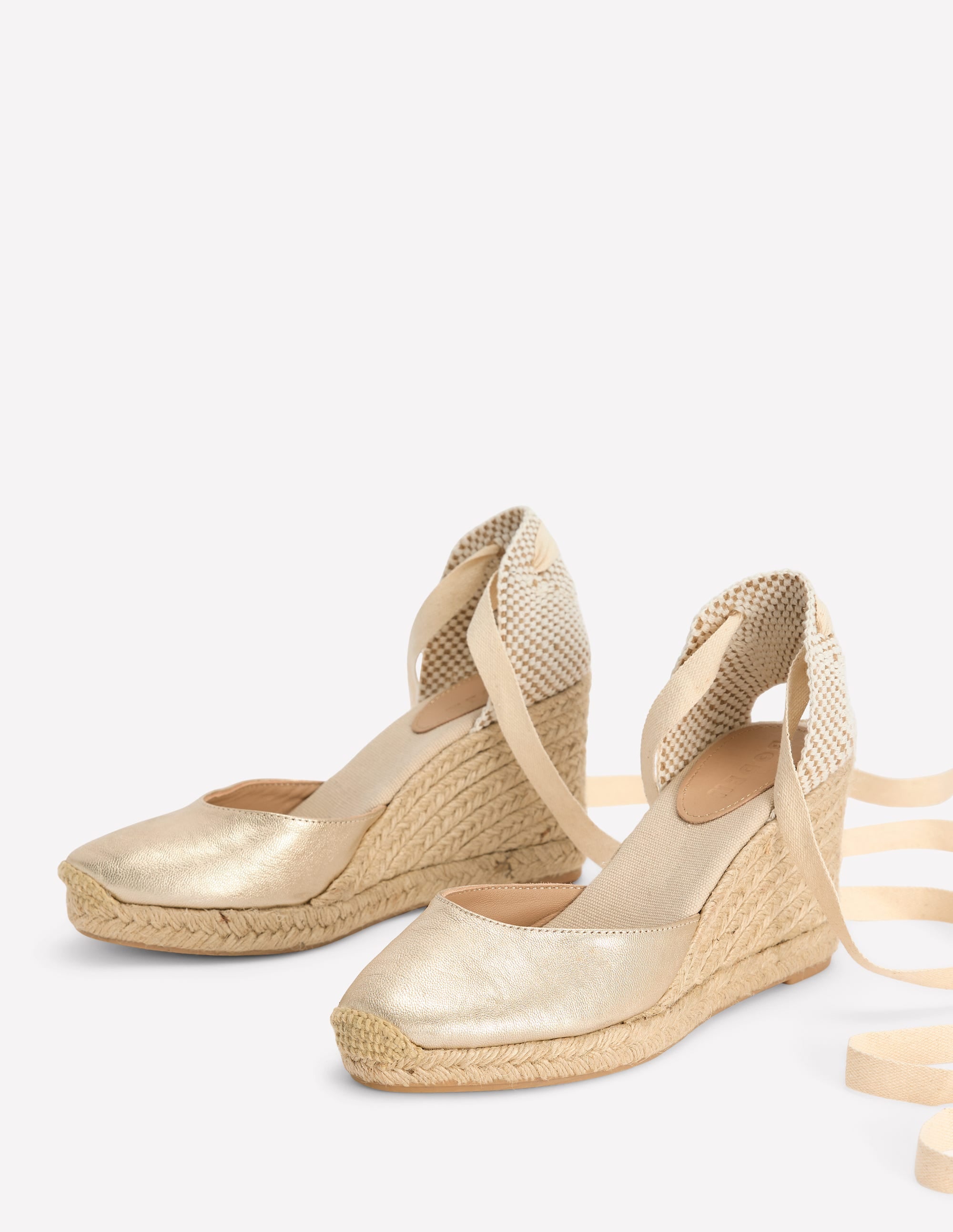 Cassie High Wedge Espadrilles-Gold - Image 3