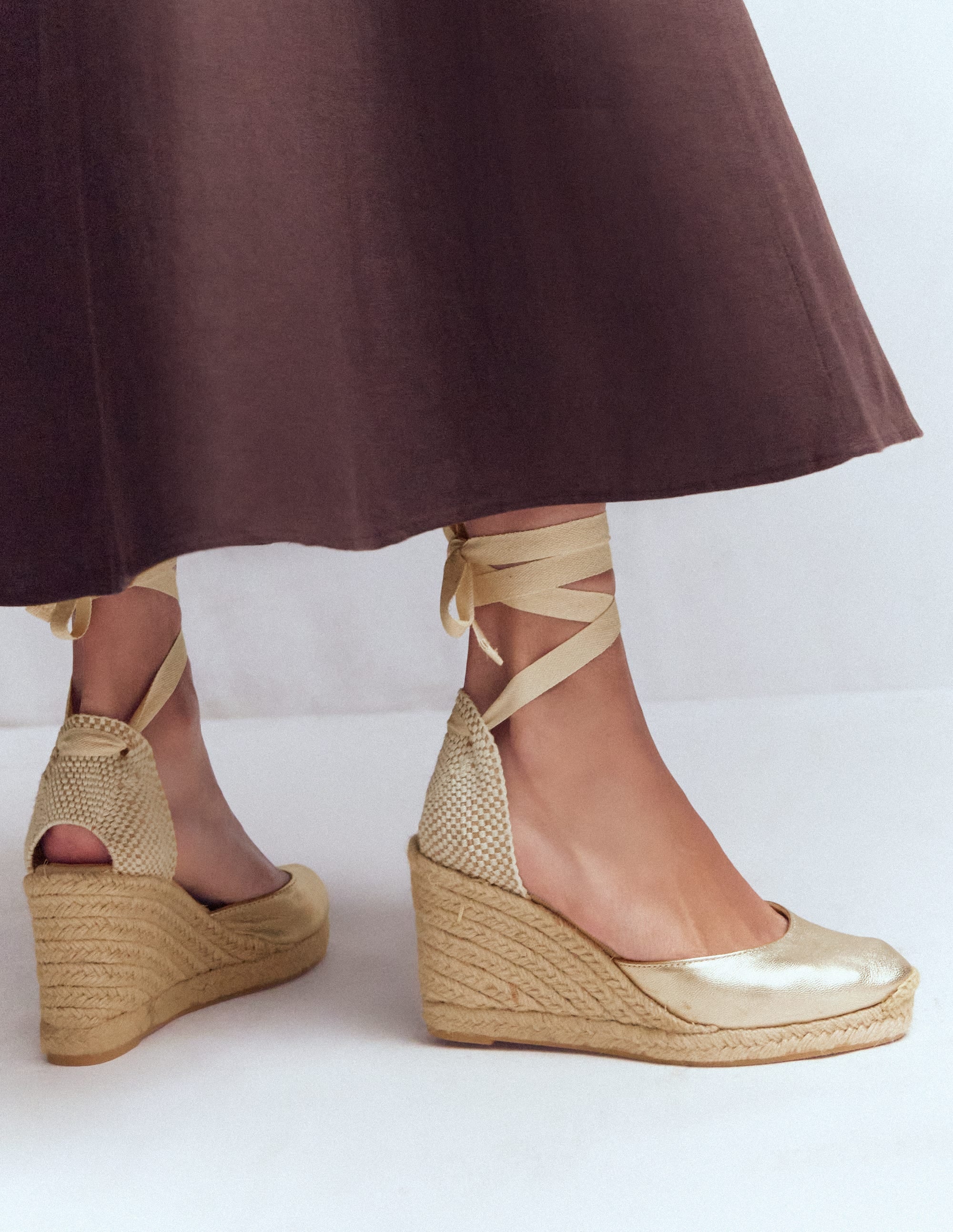 Cassie High Wedge Espadrilles-Gold - Image 2