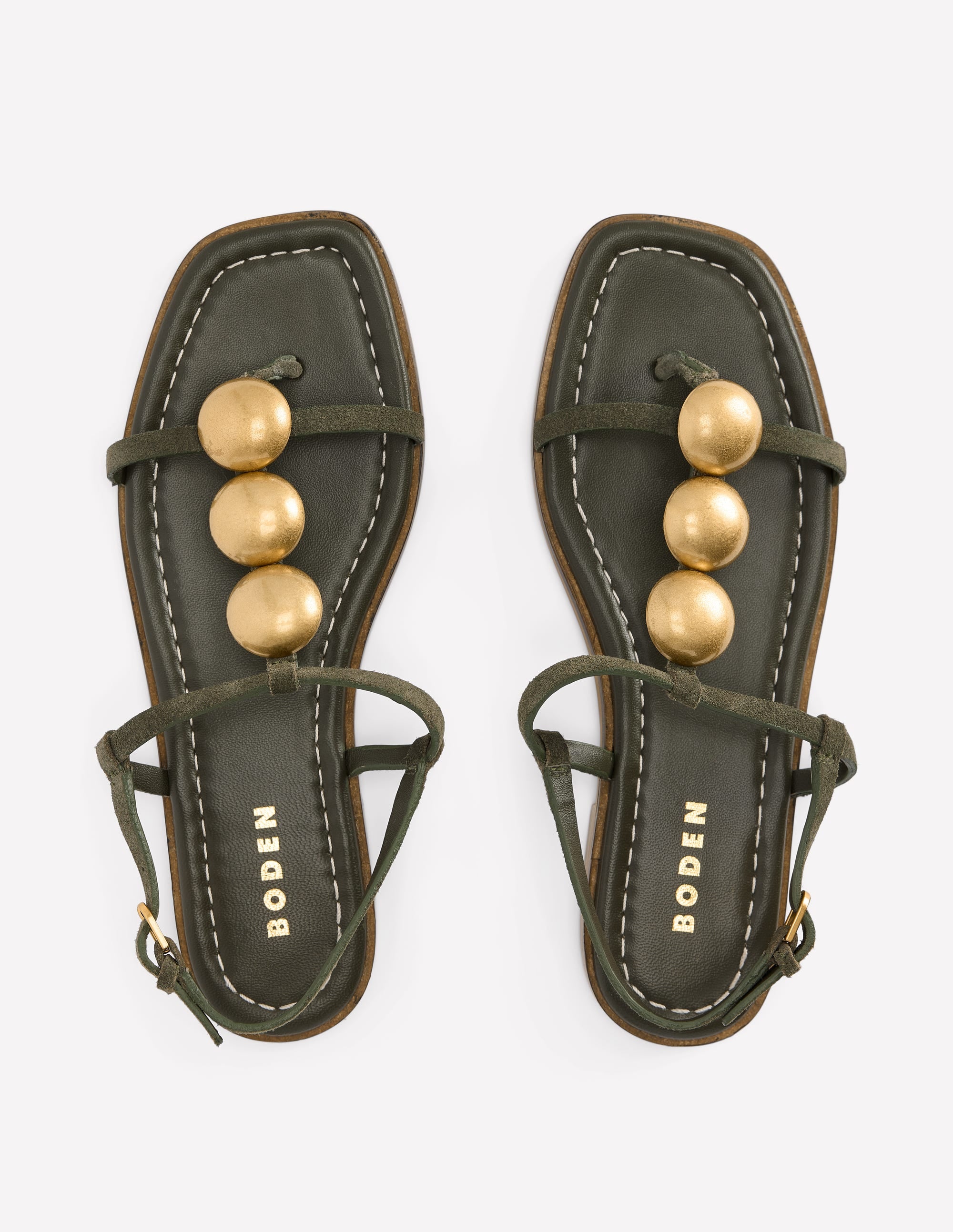 Disc Flat Sandals-Deep Olive - Image 5