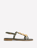 Disc Flat Sandals-Deep Olive
