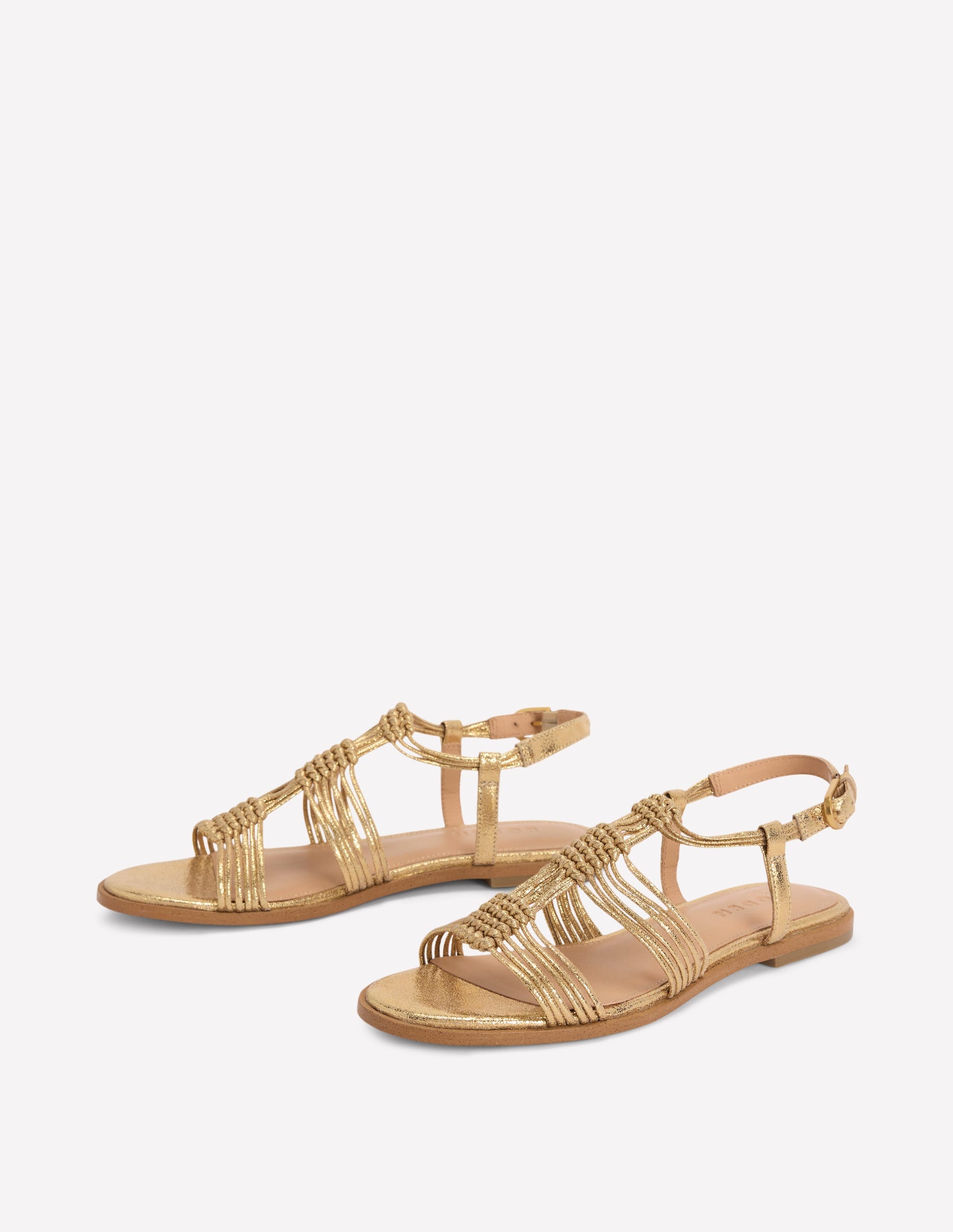 Multi Strap Knot Sandal-Gold-3