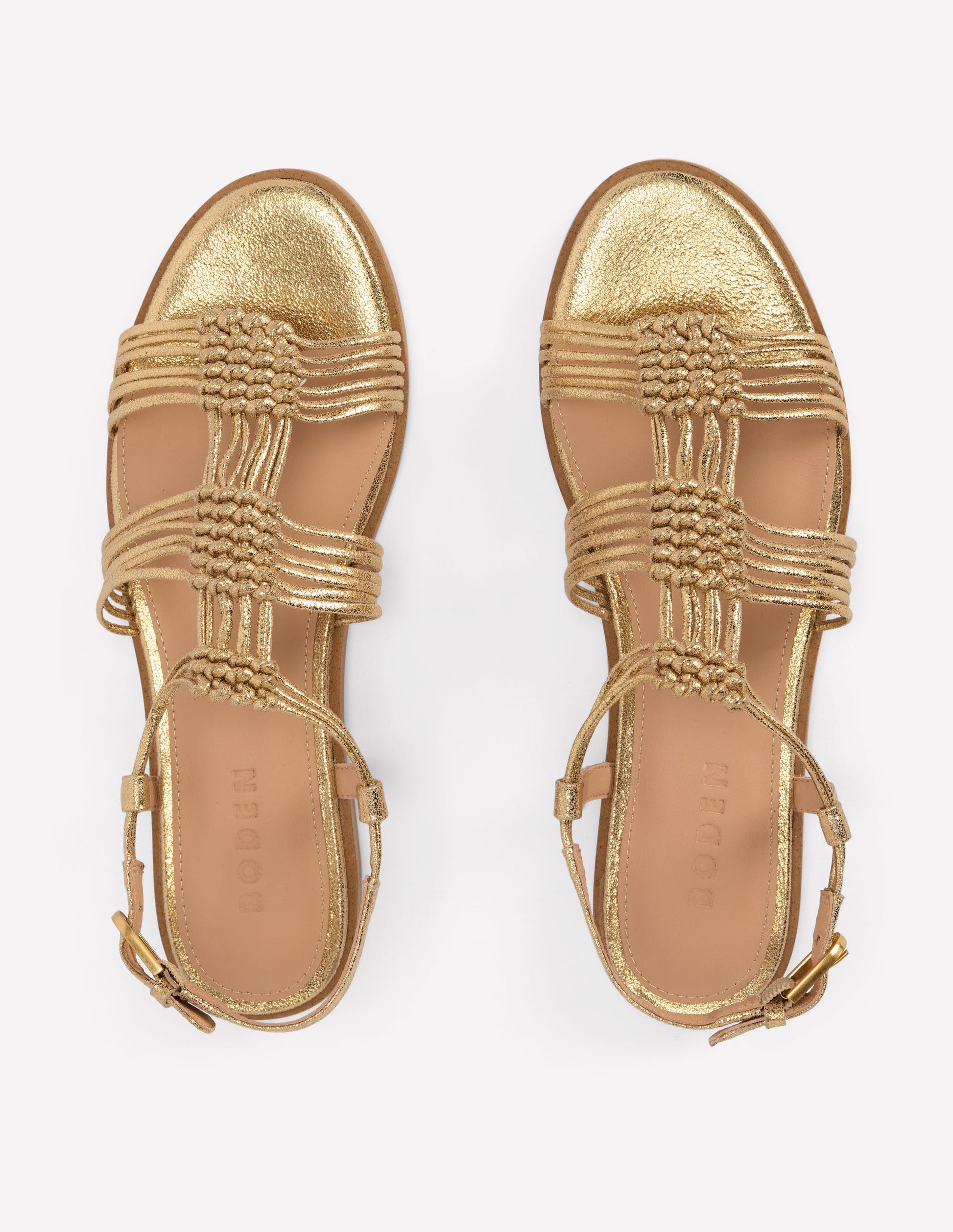 Multi Strap Knot Sandal-Gold-5