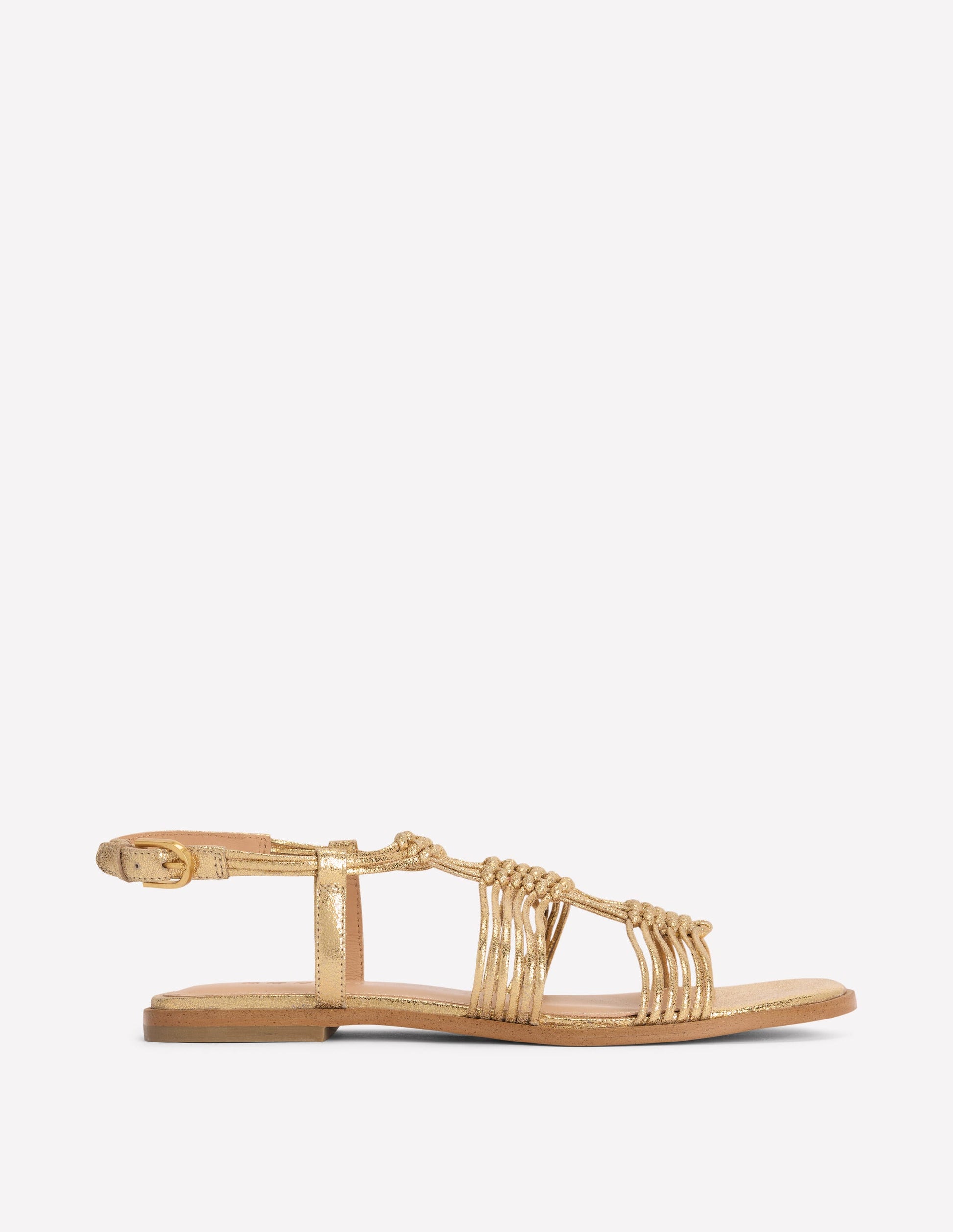 Multi Strap Knot Sandal-Gold-1