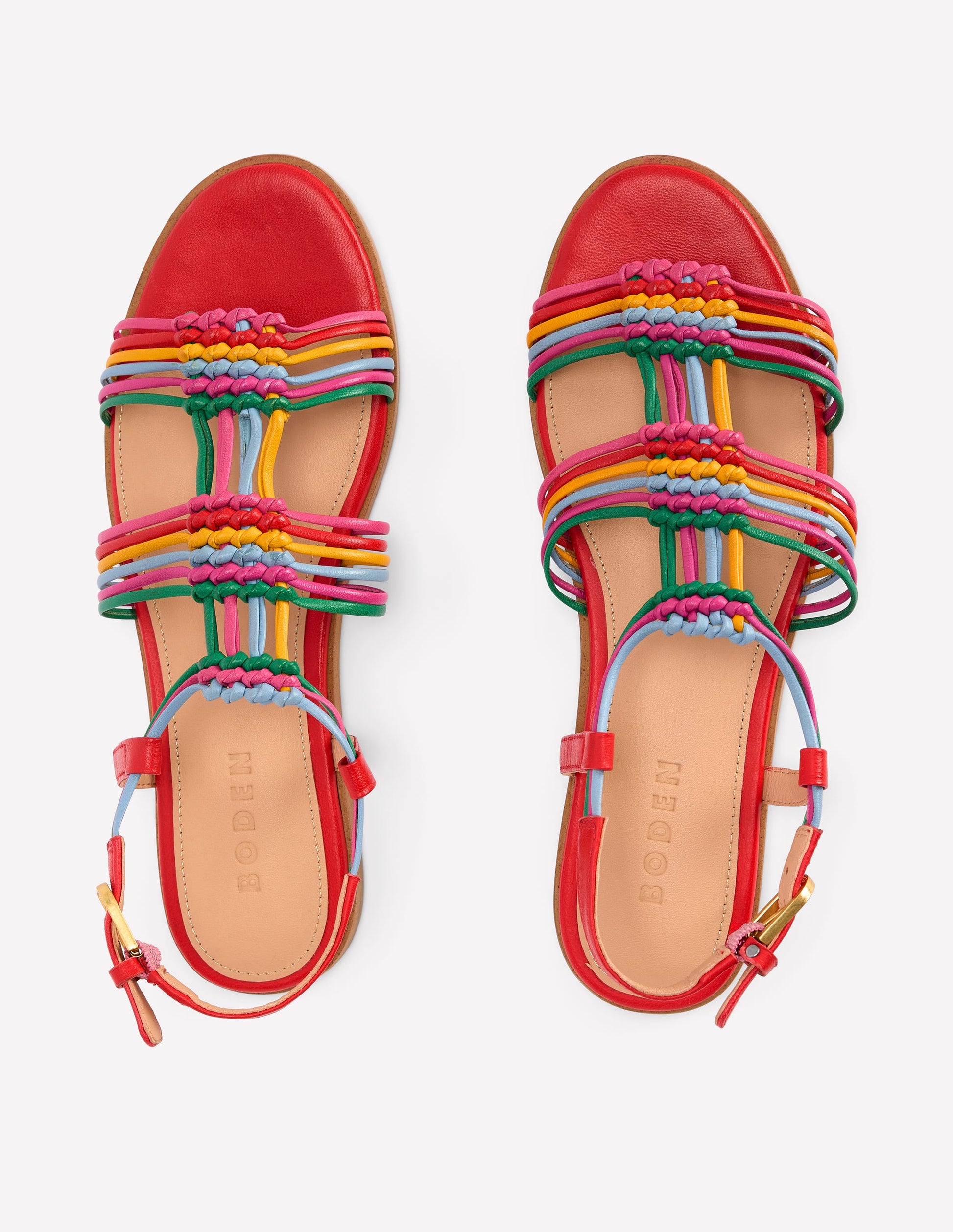 Multi Strap Knot Sandal-Multi-5