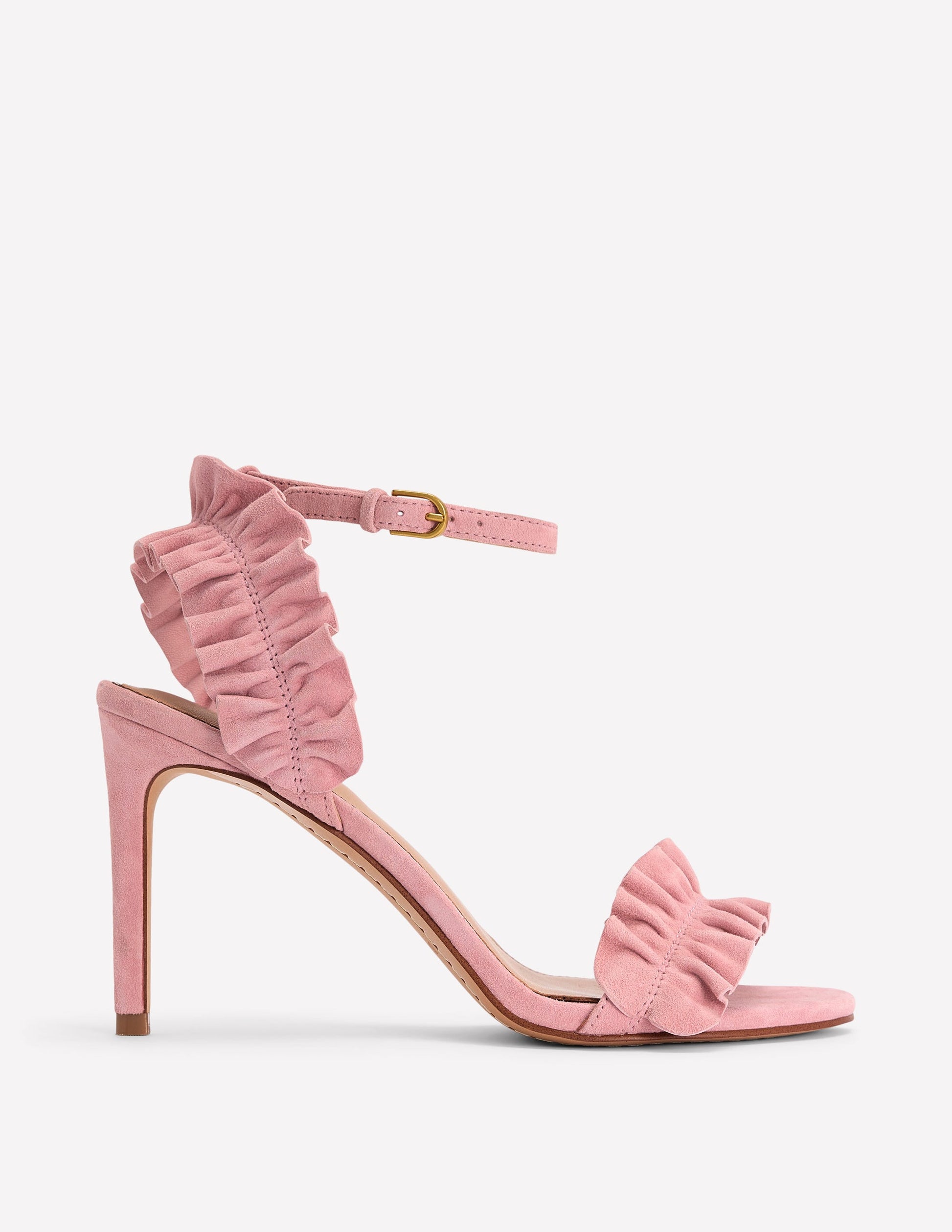 Pleat Detail Heeled Sandal-Almond Pink-1
