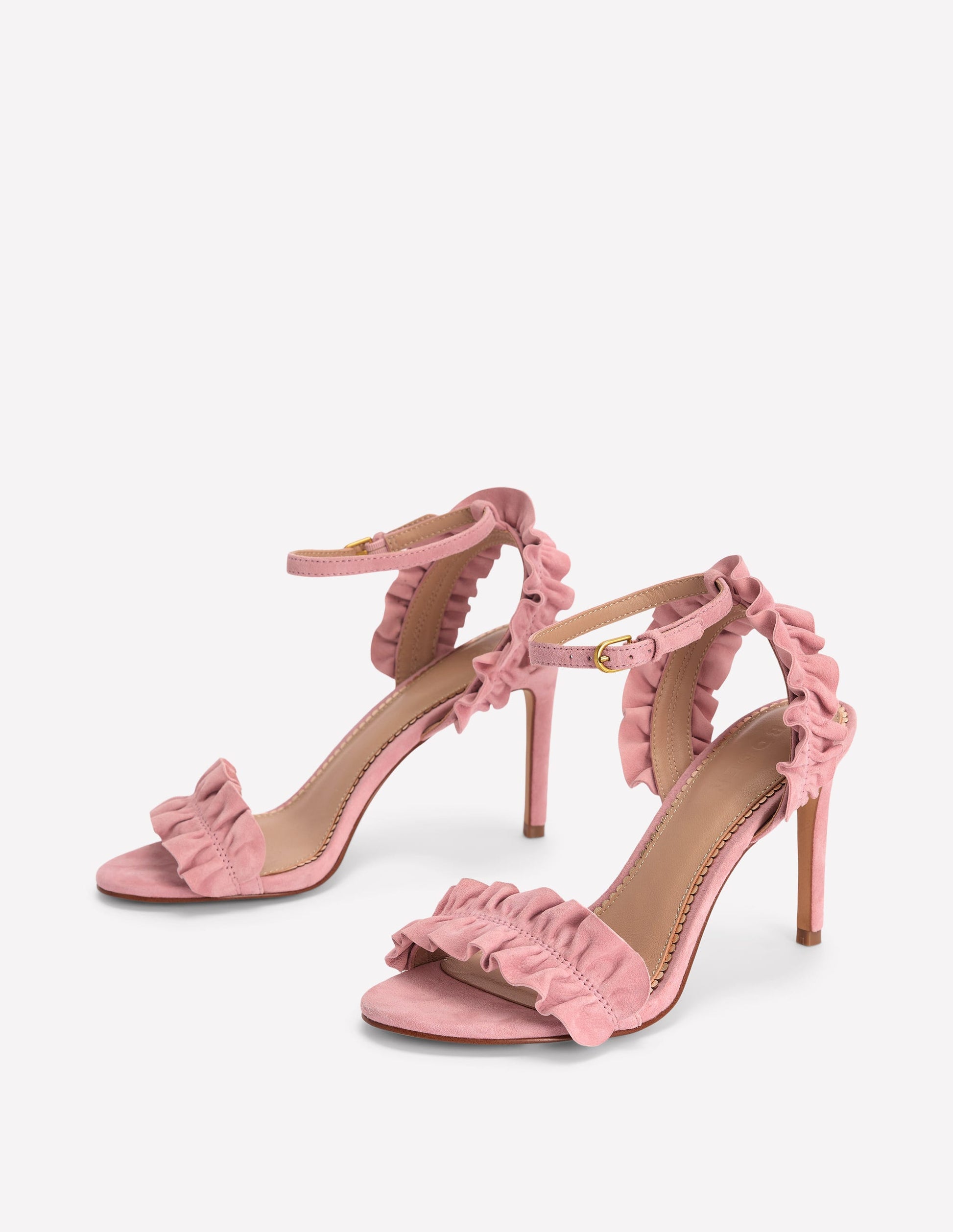 Pleat Detail Heeled Sandal-Almond Pink-4