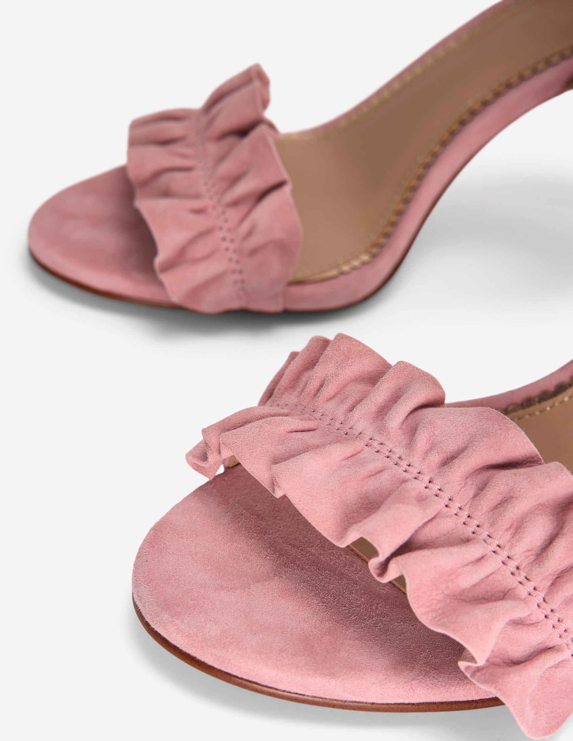 Pleat Detail Heeled Sandal-Almond Pink-5