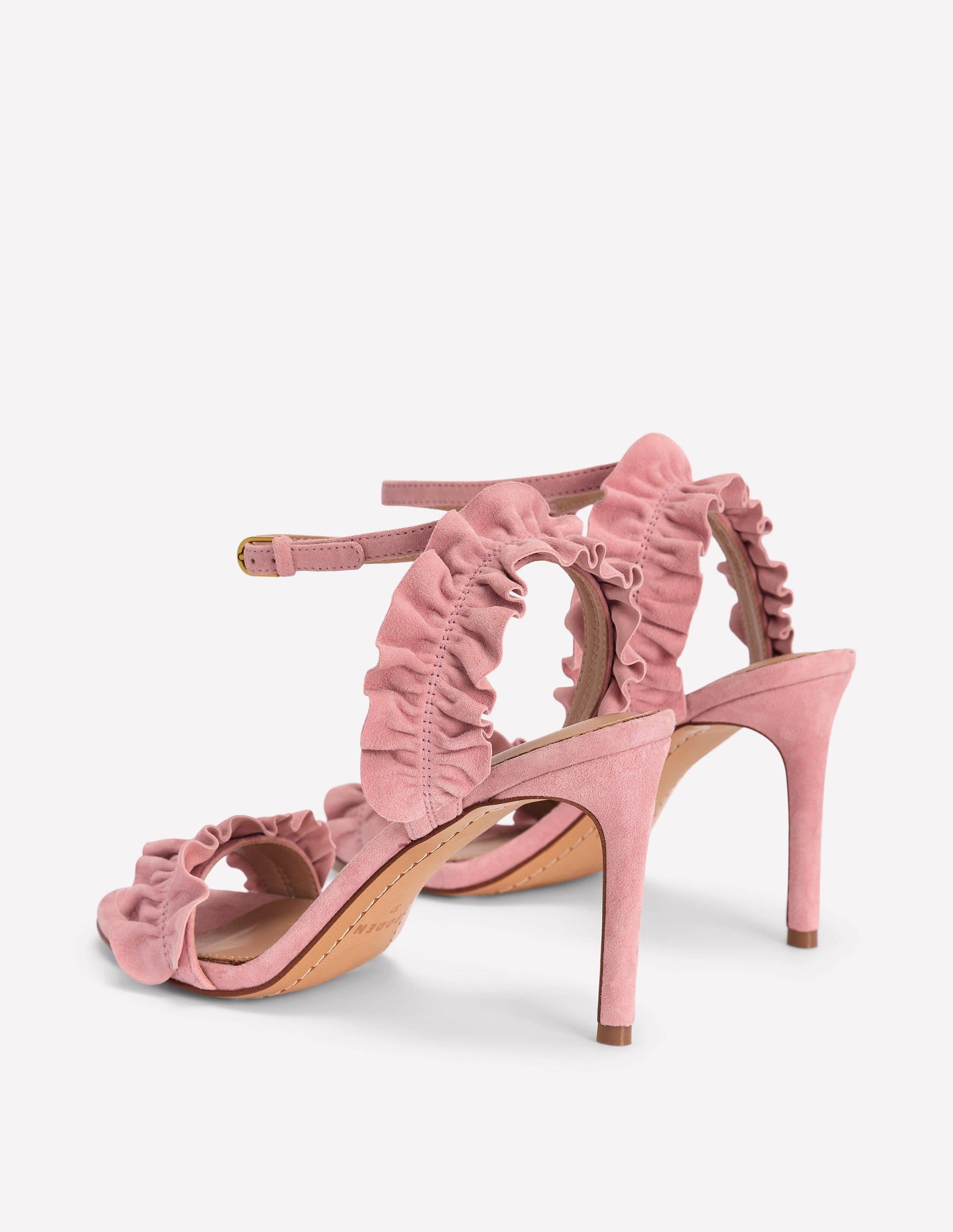 Pleat Detail Heeled Sandal-Almond Pink-6