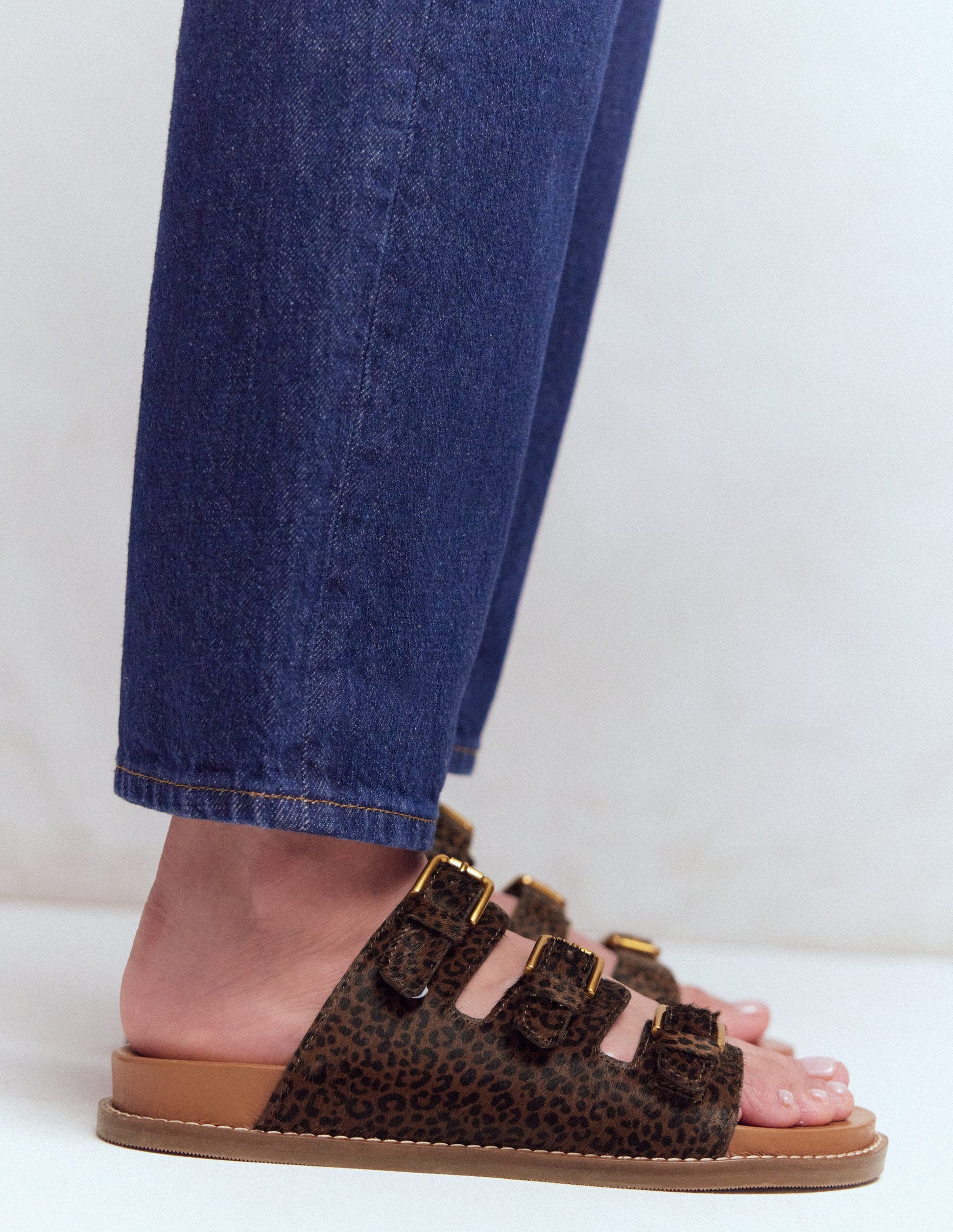 Triple Strap Footbed Sandal-Leopard-3