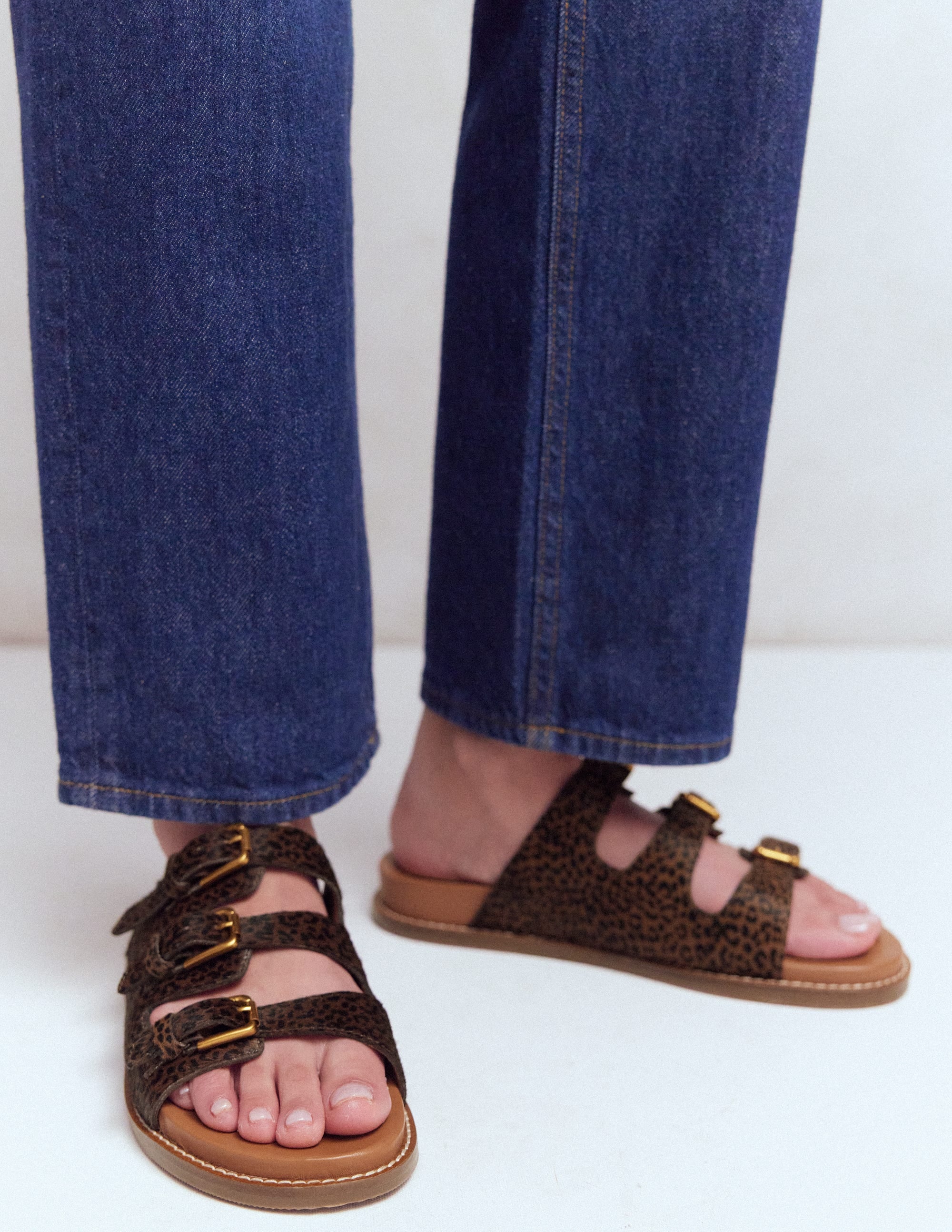 Triple Strap Footbed Sandal-Leopard - Image 4