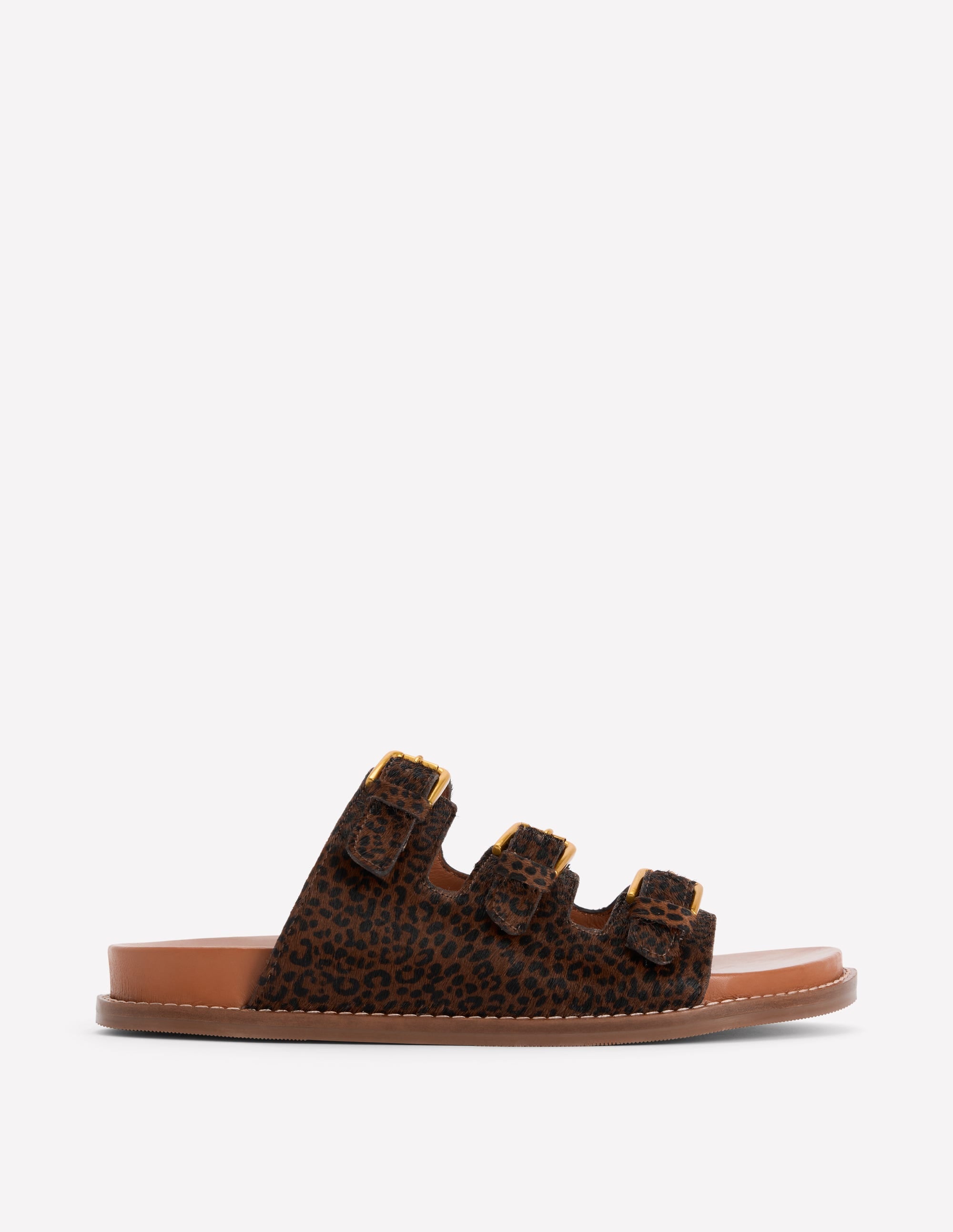 Triple Strap Footbed Sandal-Leopard - Image 1