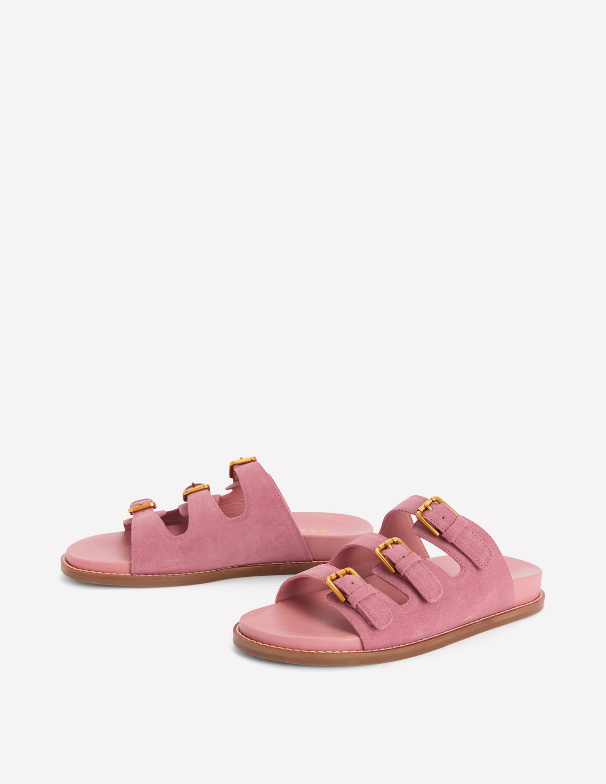 Triple Strap Footbed Sandal-Dusty Pink - Image 3
