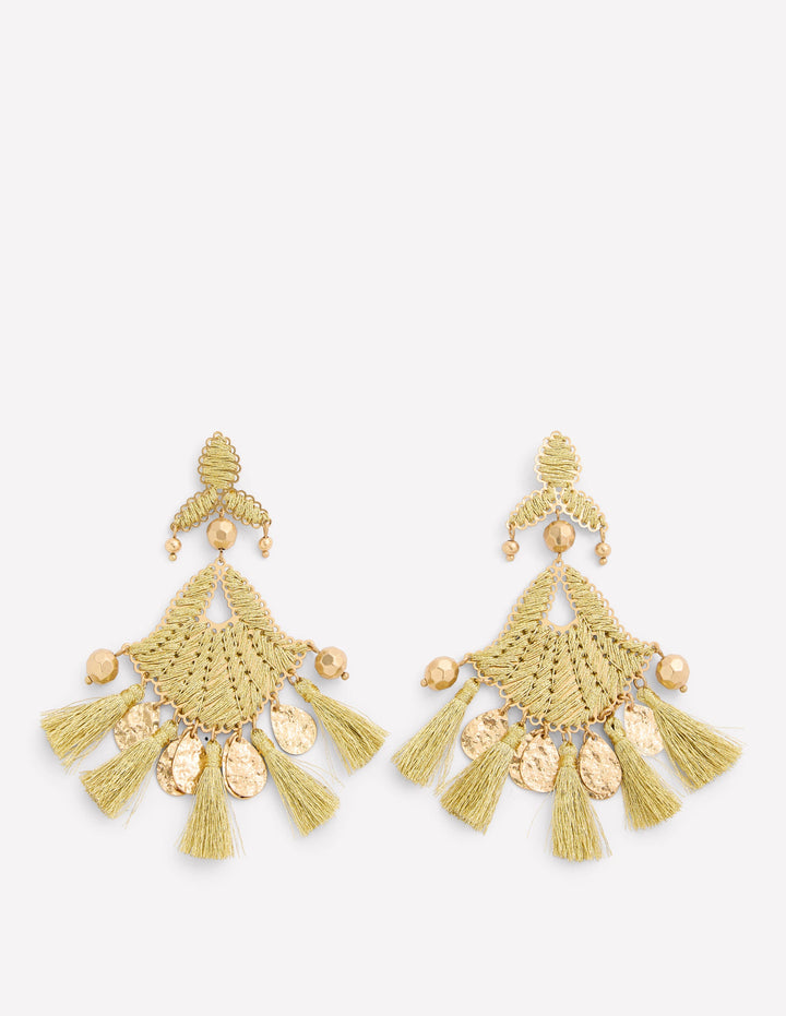 Mega Motif Earrings-Gold Colour