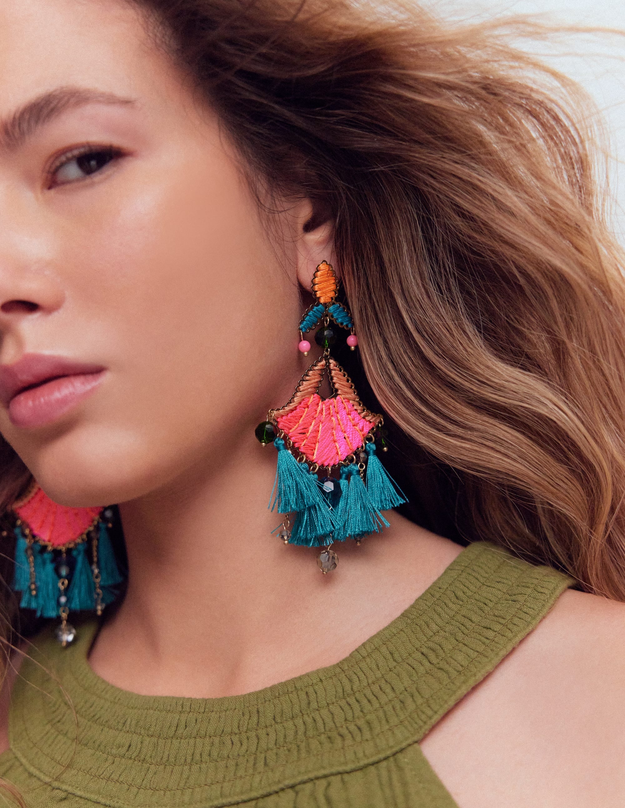 Mega Motif Earrings-Multi - Image 2