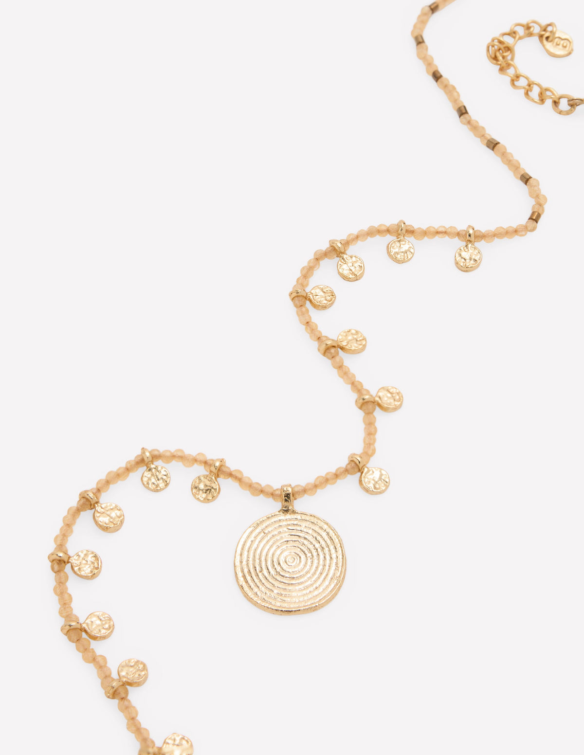 Short Bead Strand Necklace-Gold - Image 4