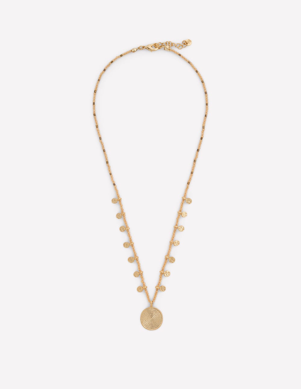 Short Bead Strand Necklace-Gold-1