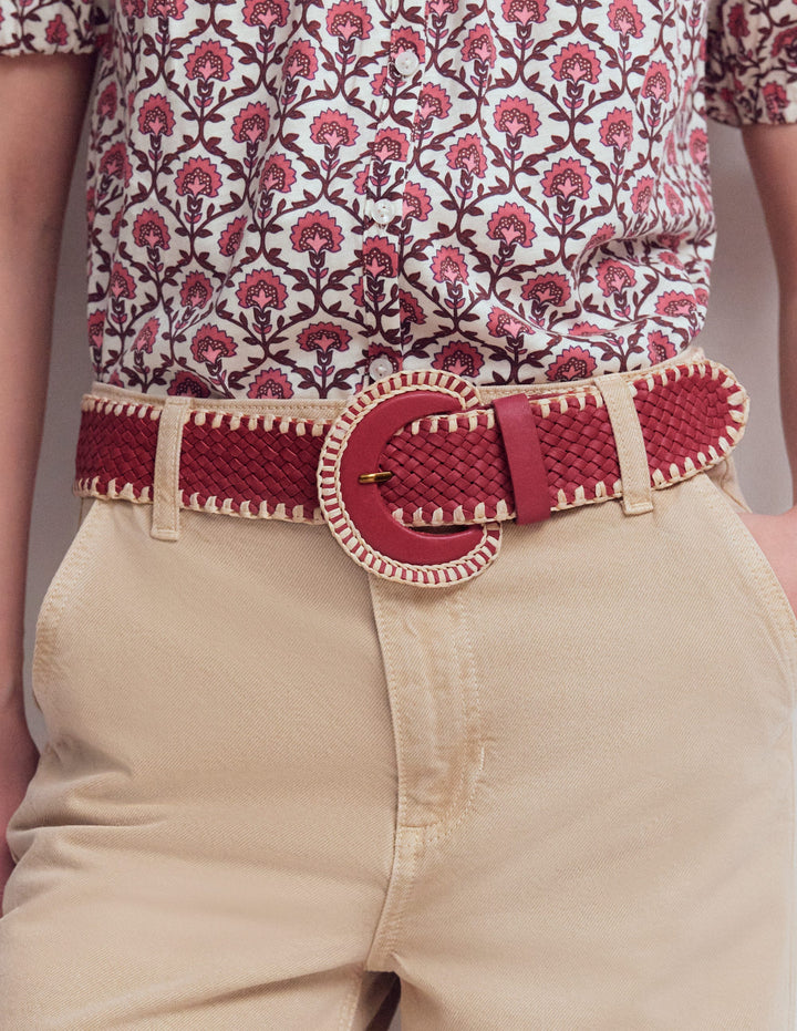 Woven Stitch Belt-Winter Blush