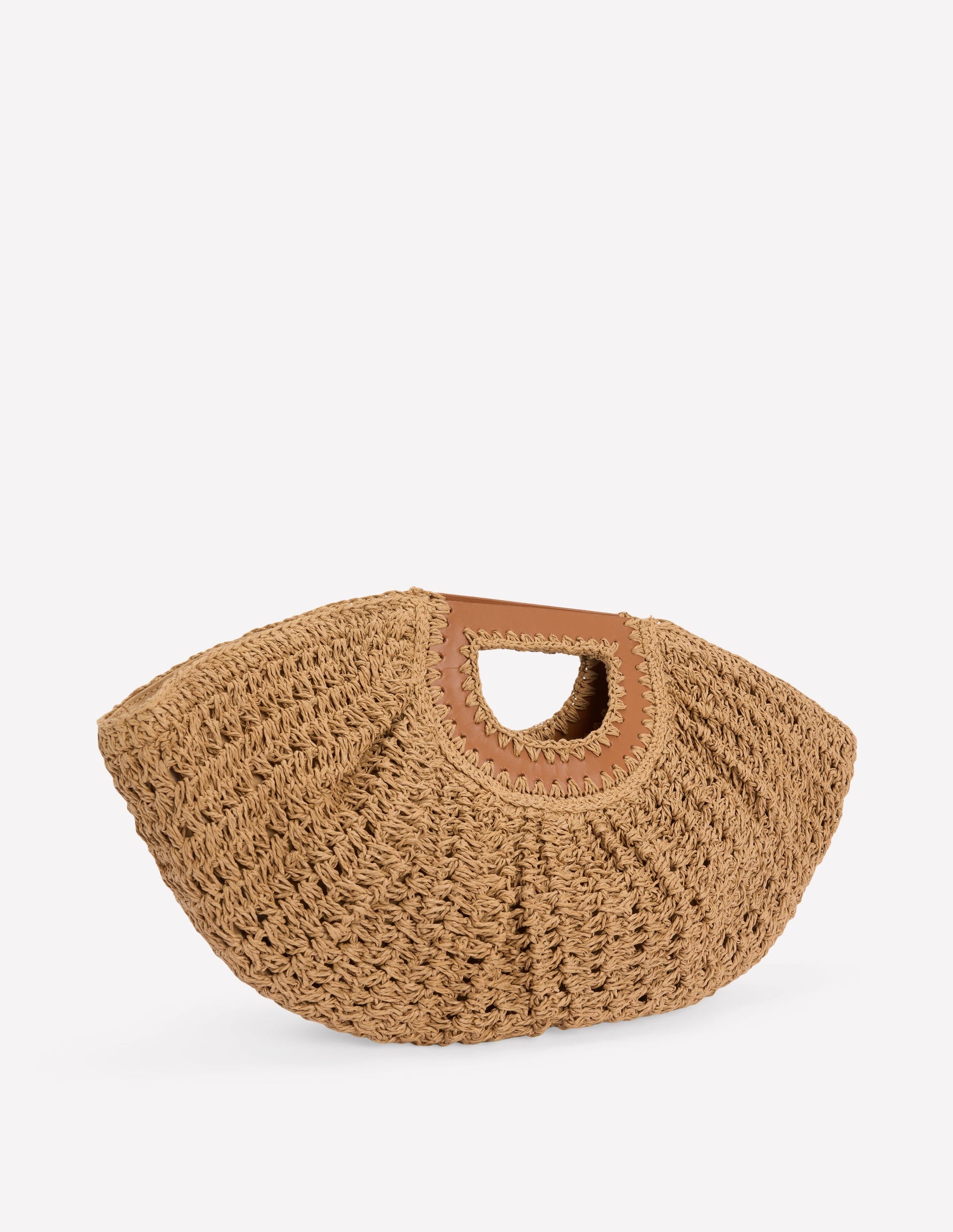 Raffia Moon Clutch-Natural Raffia-4