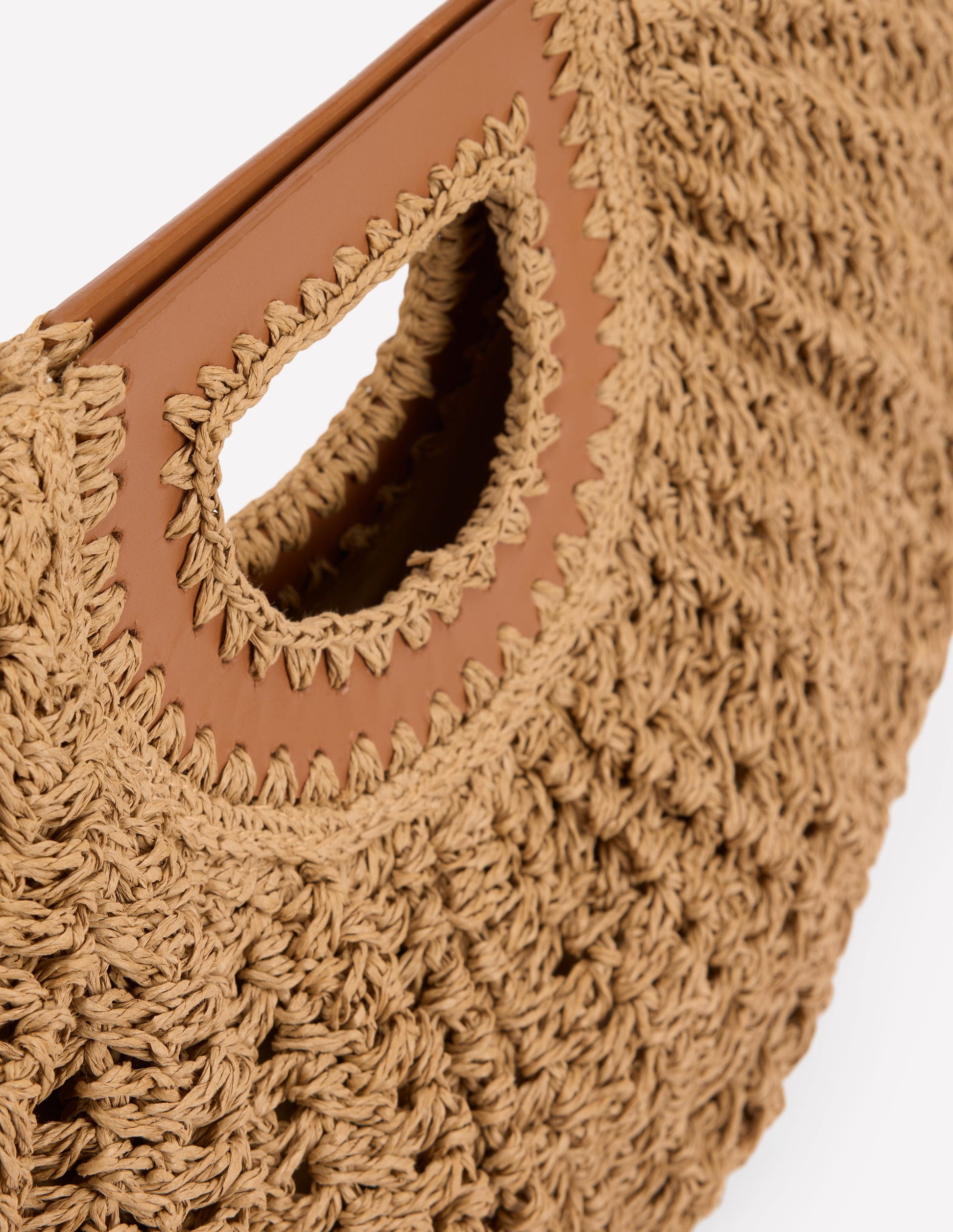 Raffia Moon Clutch-Natural Raffia-5