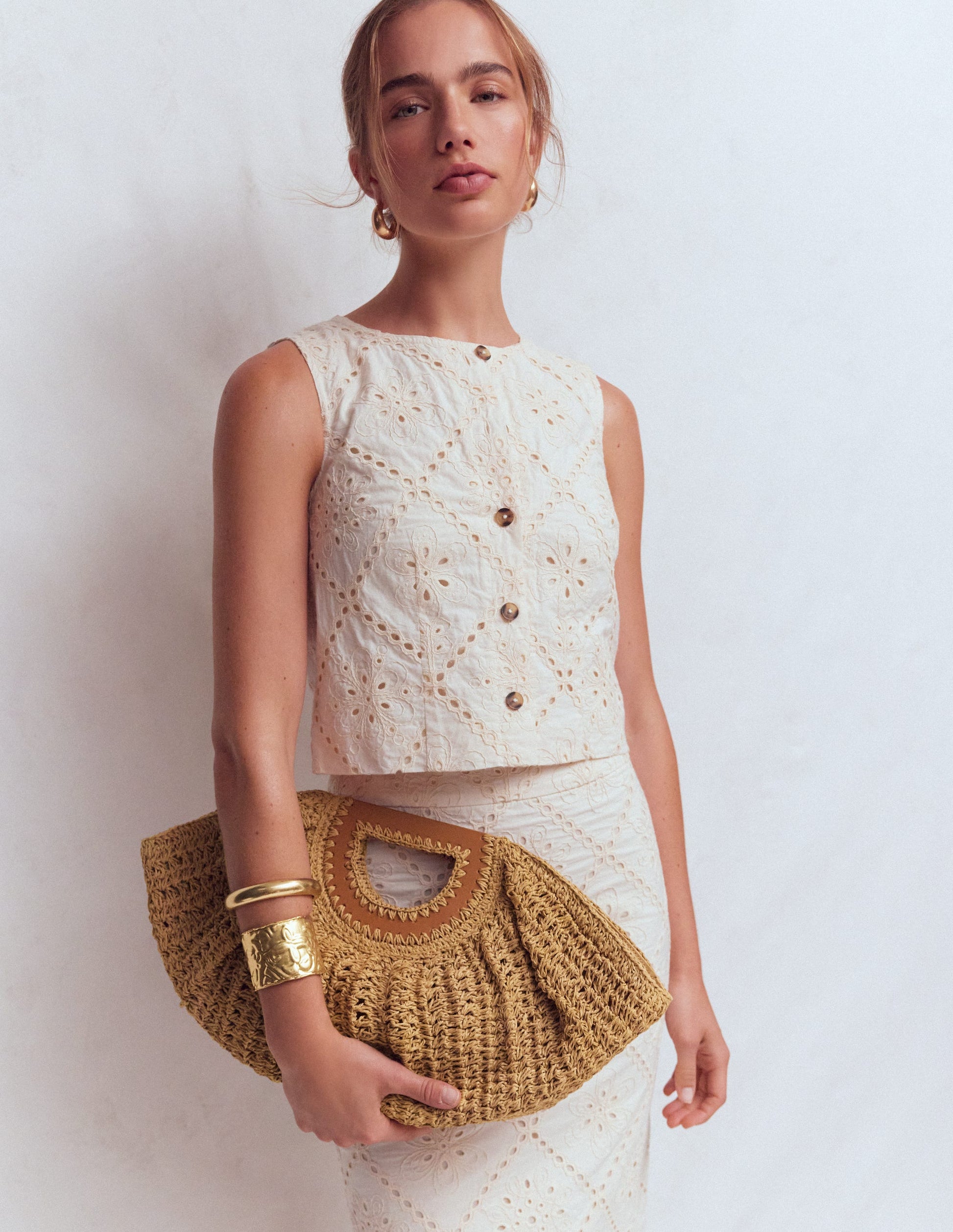 Raffia Moon Clutch-Natural Raffia-2