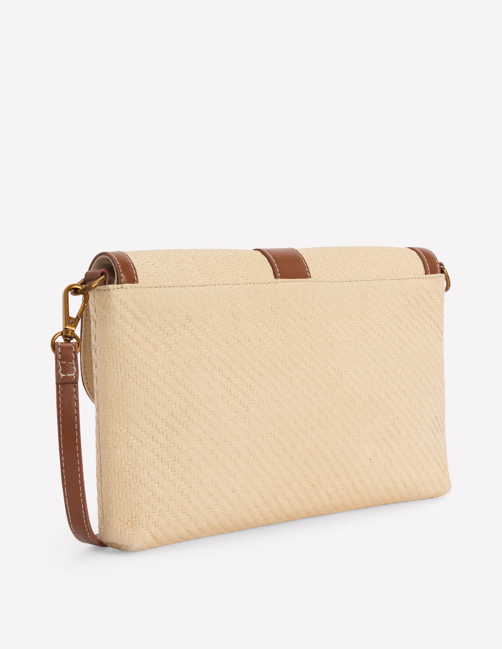 Buckle Crossbody Bag-Natural Raffia - Image 4