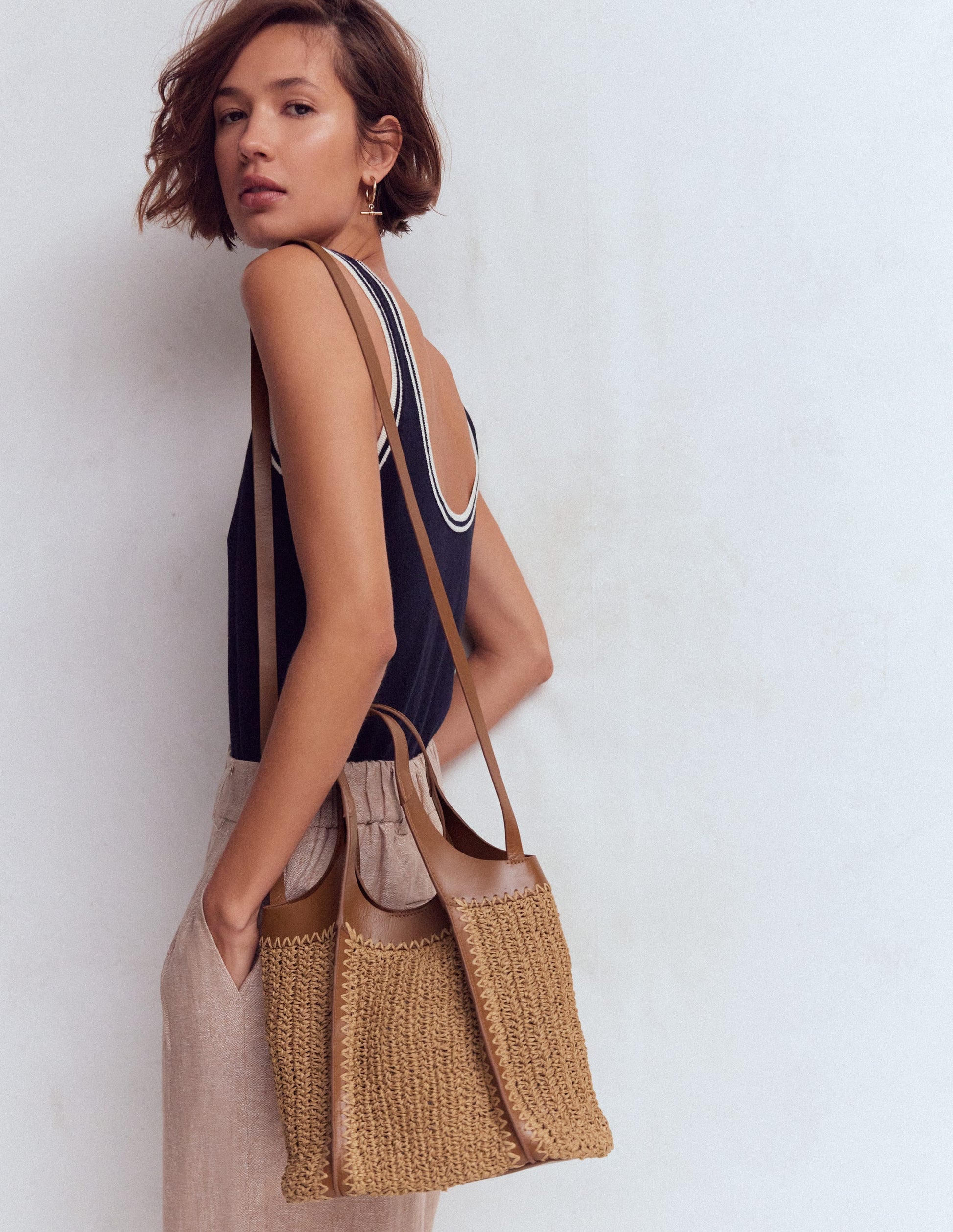 Mini Straw Tote-Natural-1